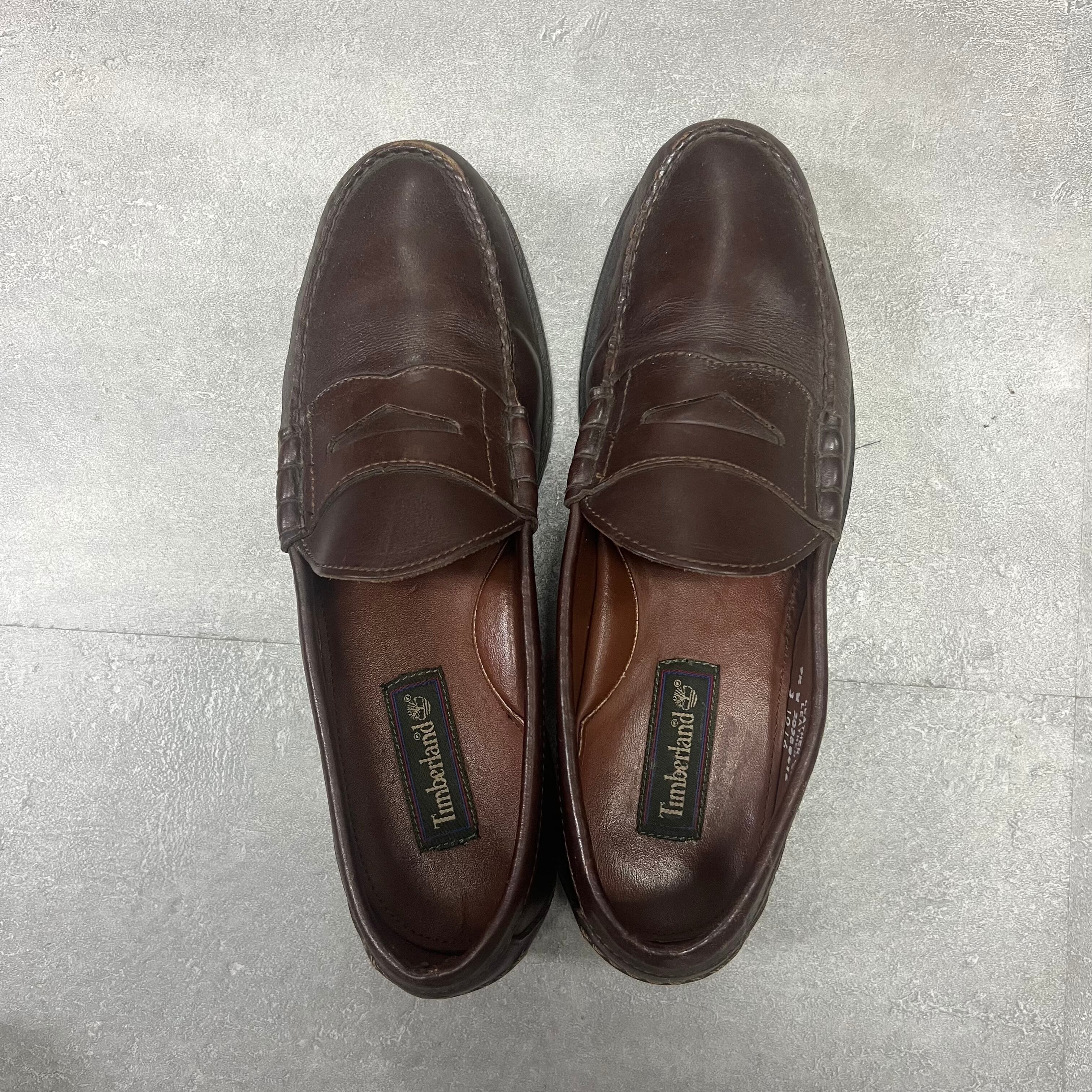 90's TimberlandティンバーランドローファーブラウンレザーUSAアメリカ