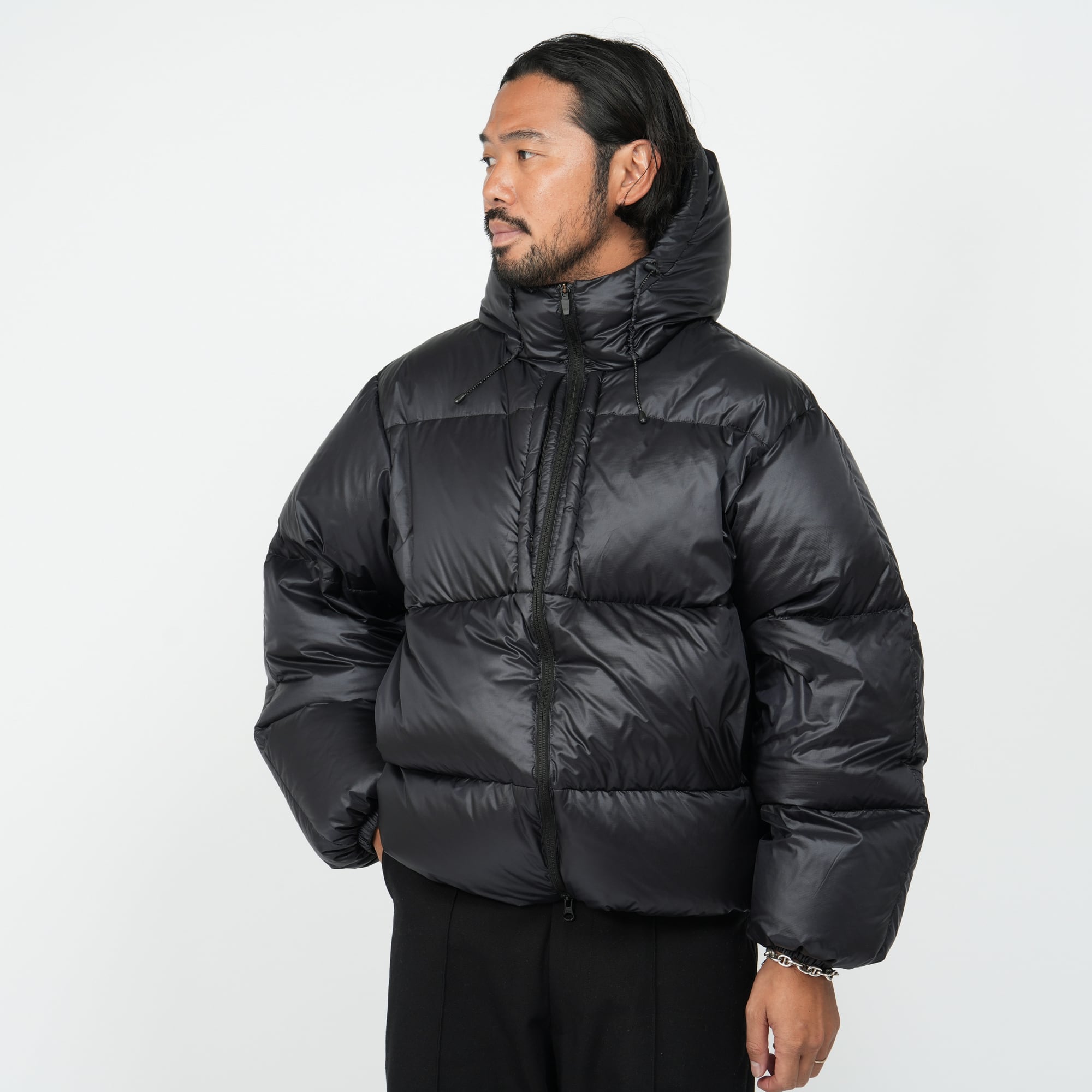 MICRO RIPSTOP NYLON HOODED DOWN JACKET | OVY
