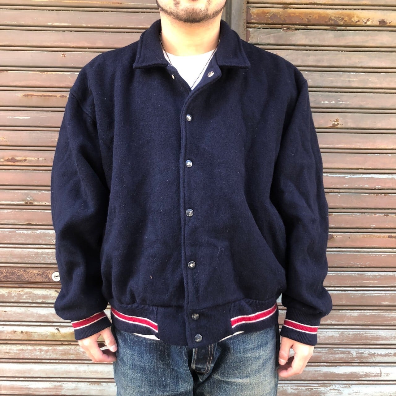 80s USA製 Dehen ウールスタジャン アダムス ディーエン ヴィンテージ