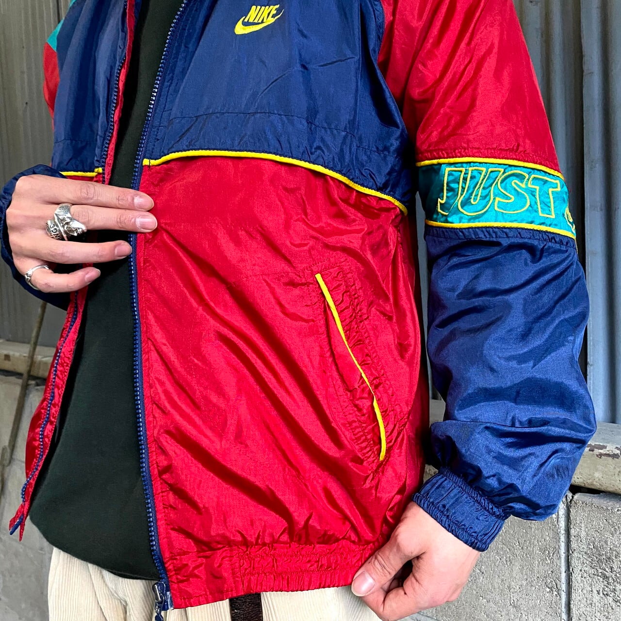 90年代 NIKE ナイキ JUST DO IT. スウォッシュロゴ 切り替え 刺繍