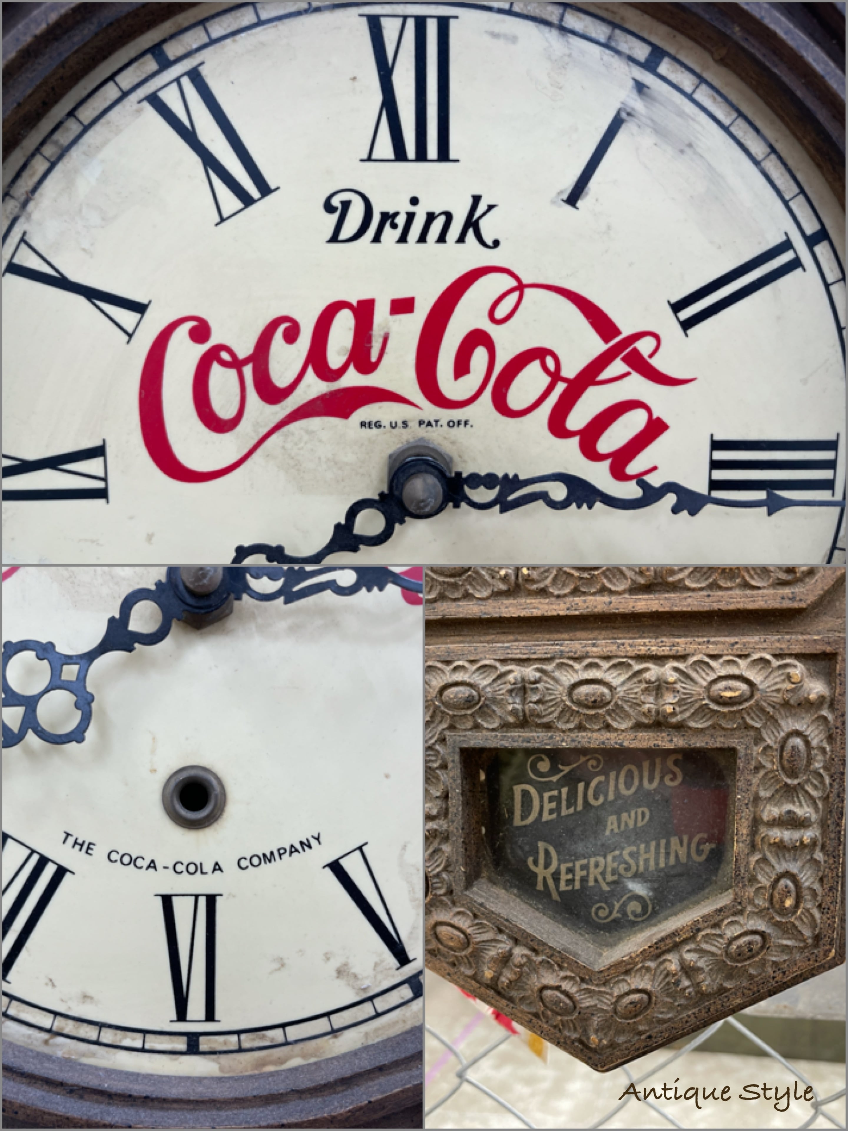 JUNK】70's USA コカコーラ ヴィンテージ 振り子時計 アドバタイジング