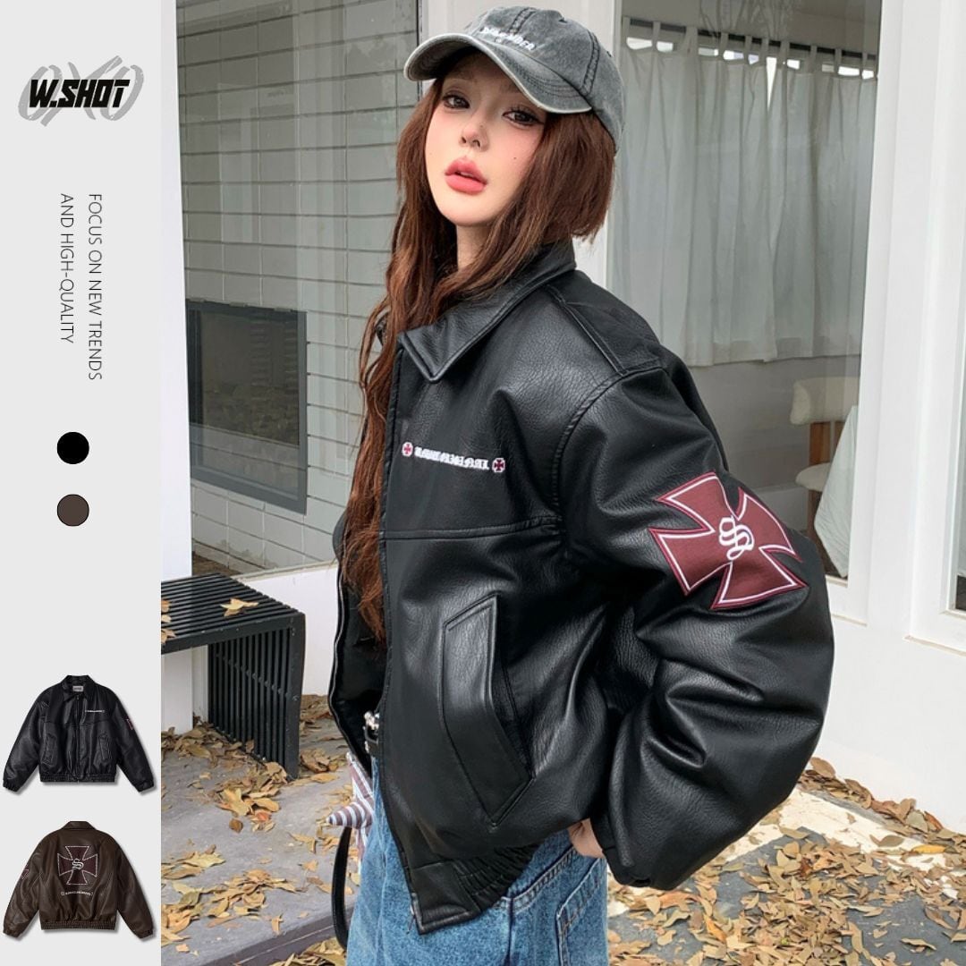 暖かさUP】PUレザークロス 中綿ジャケット T1961 | wshot