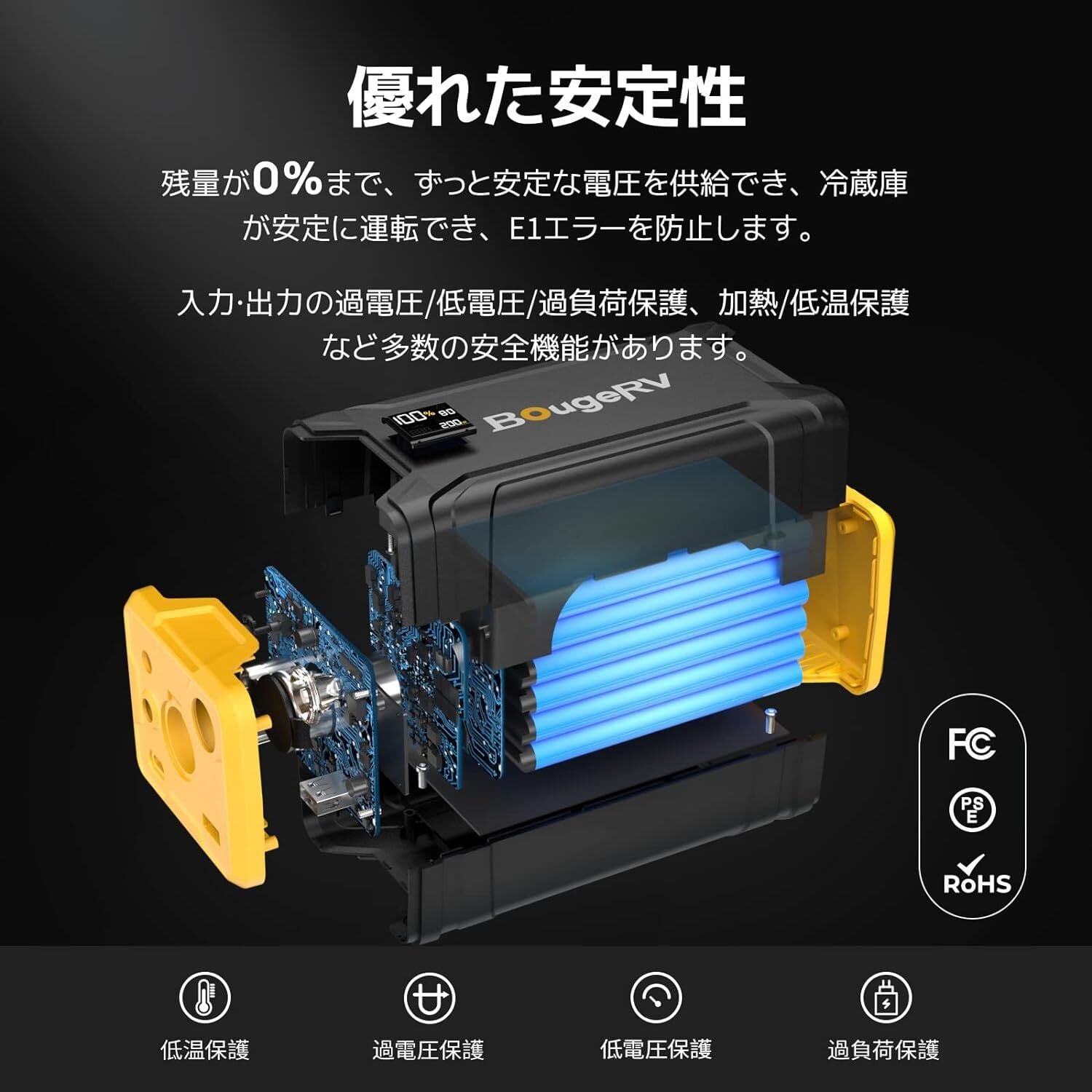 BougeRV 車載冷蔵庫専用ポータブルバッテリー 220Wh | Bord du lac