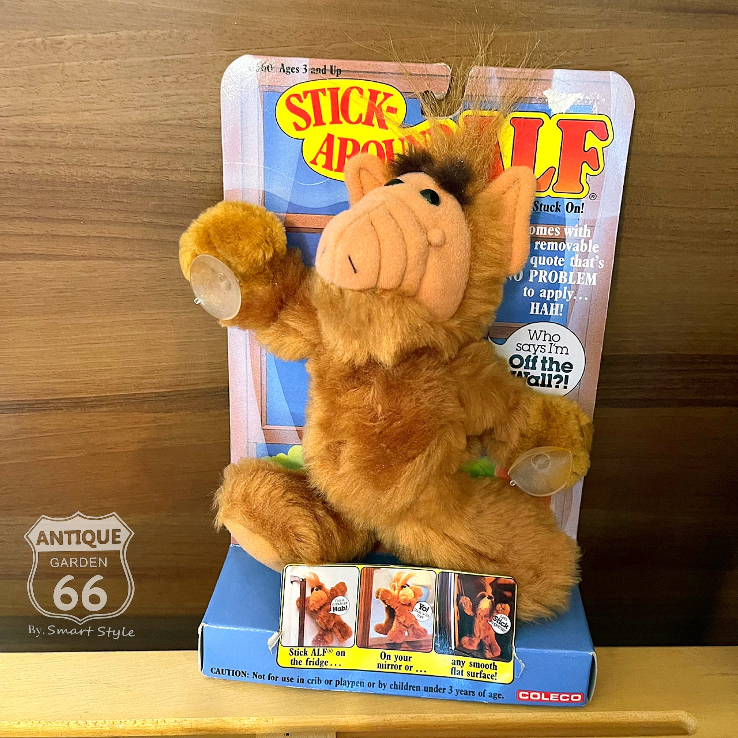 1988's アルフ ALF パッケージ付き STICK-AROUND 吸盤付き ぬいぐるみ