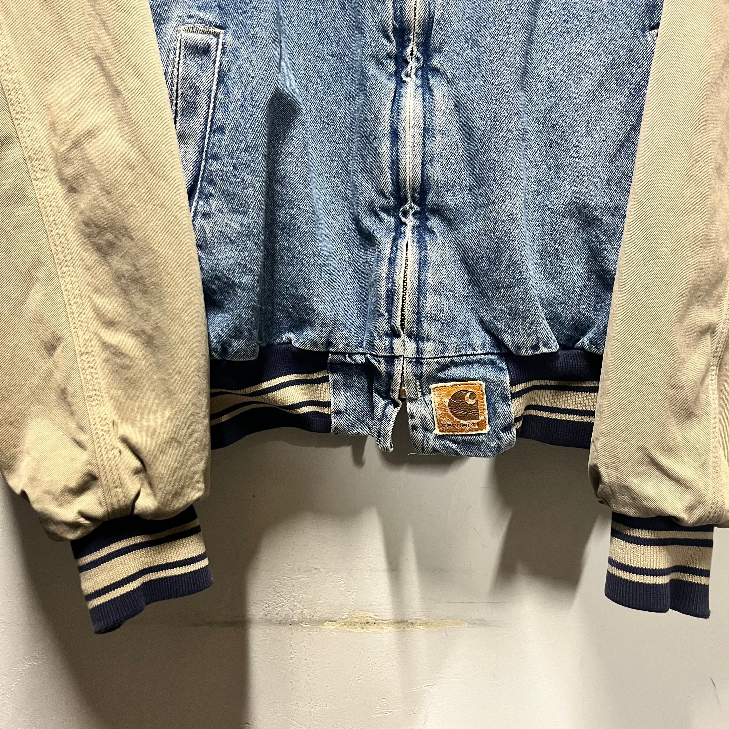 90年代〜 USA製 size:XXL 【 Carhartt 】デニムスタジャン デニム