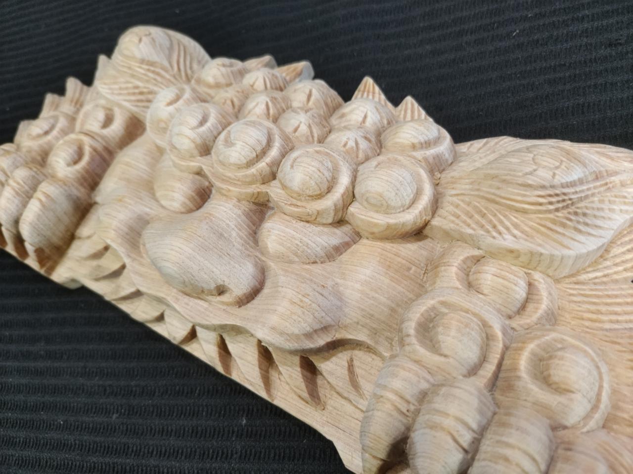 【獅子噛み】幅30cm 魔除け！ 祭り、山車、神輿 だんぢり彫刻部材