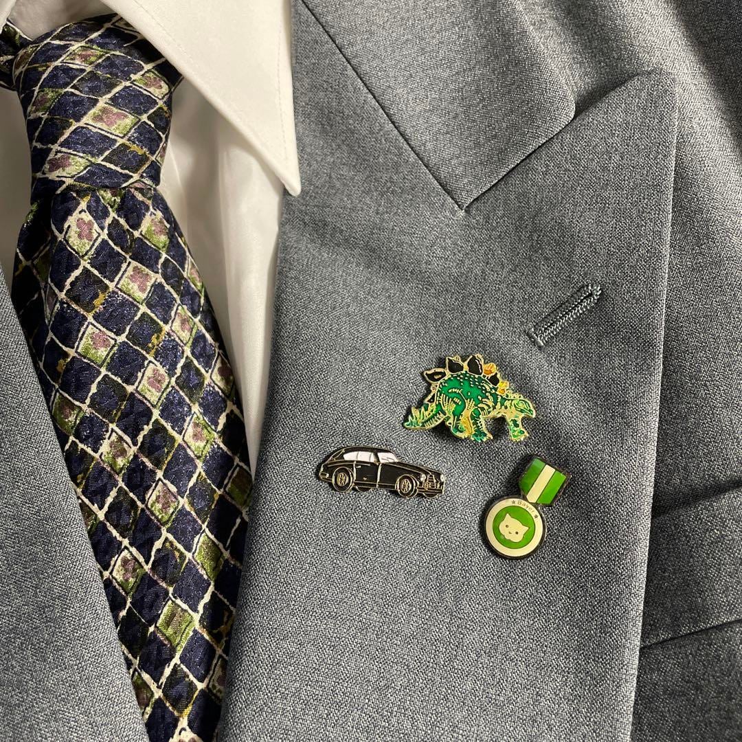 vintage】セットアップ ダブルスーツ 成人式 ピンズ ネクタイ グリーン