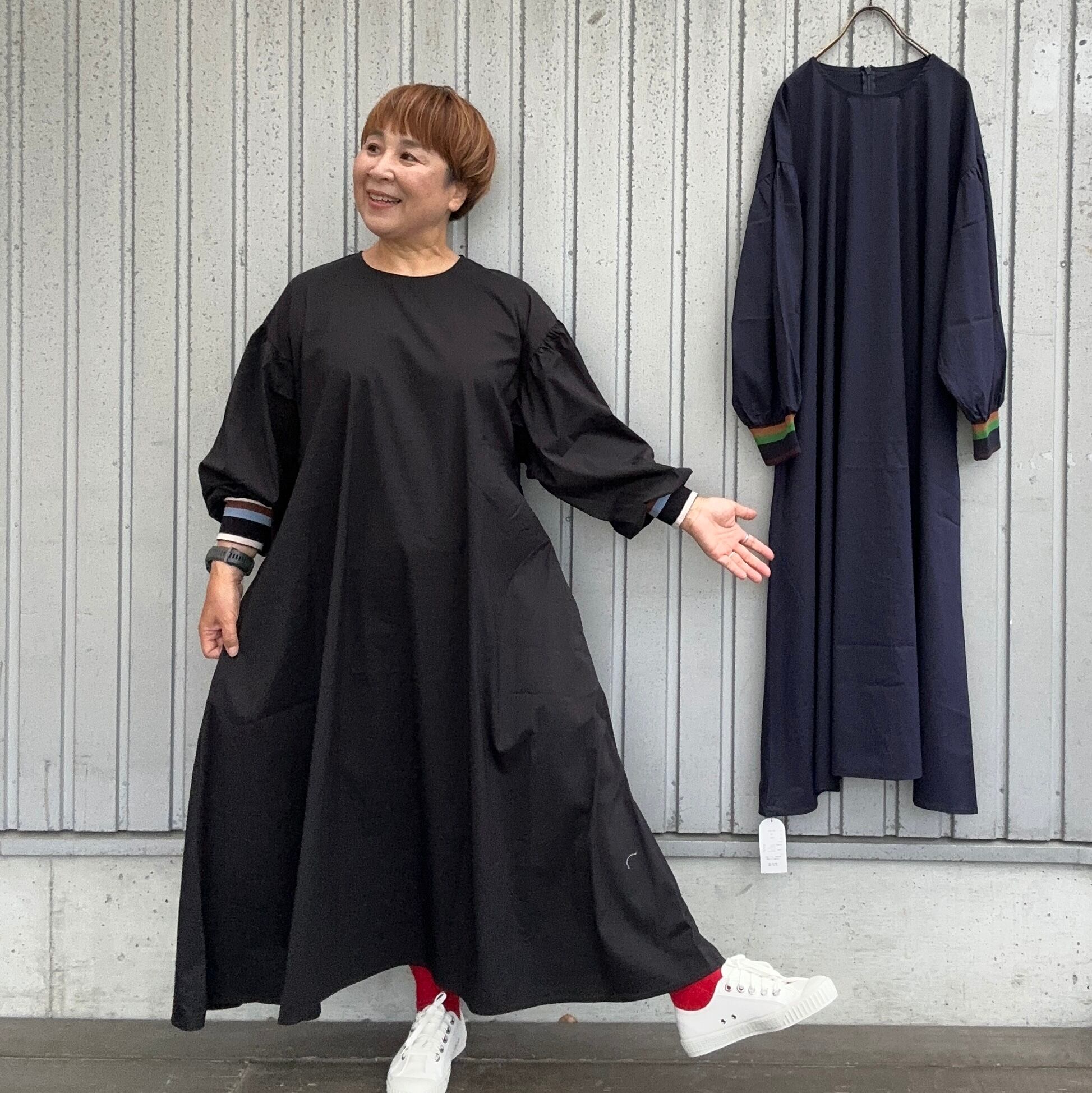 袖口ライン入リブワンピース/Mao made'25AW/541302 | WACKY