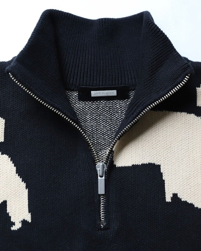 AMBERGLEAM - Bicolor Half Zip Sweater ¥36000+tax | KODONA in the House