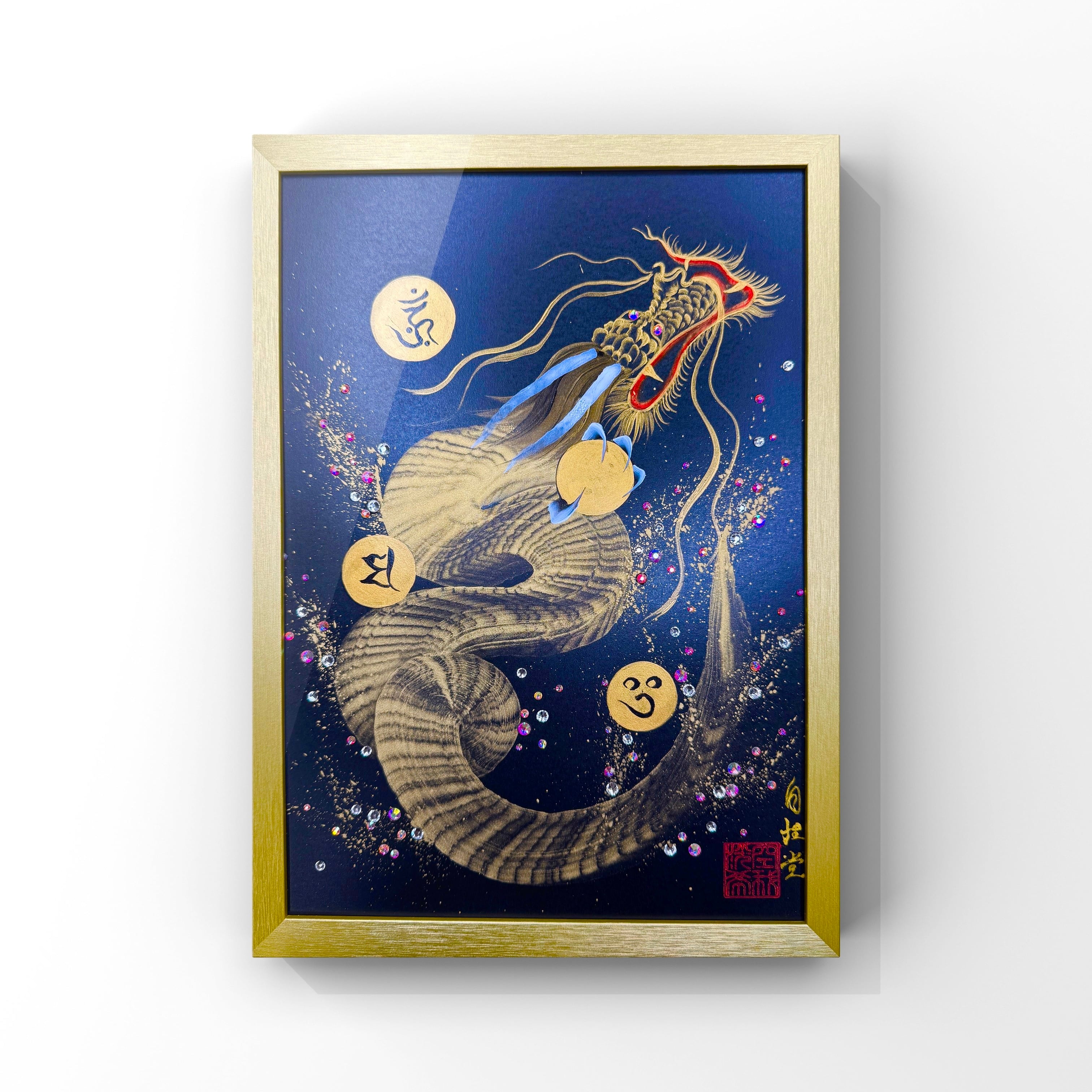 縦長35 × 70cm【昇龍・金】金運・開運アート | 博多自性堂｜Hakata Jishodo