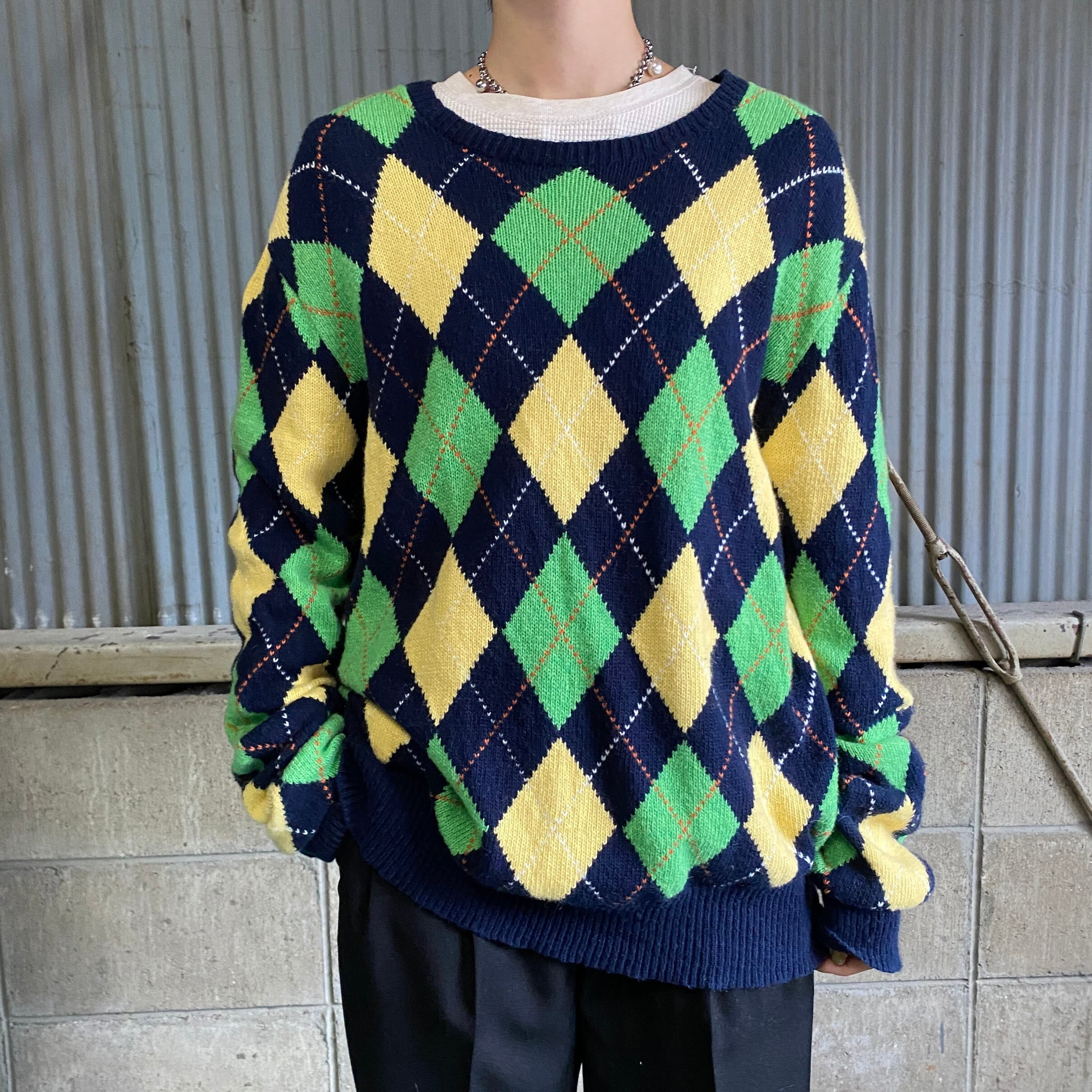 ポロバイラルフローレン アーガイルチェック柄 カシミヤ混 ニット