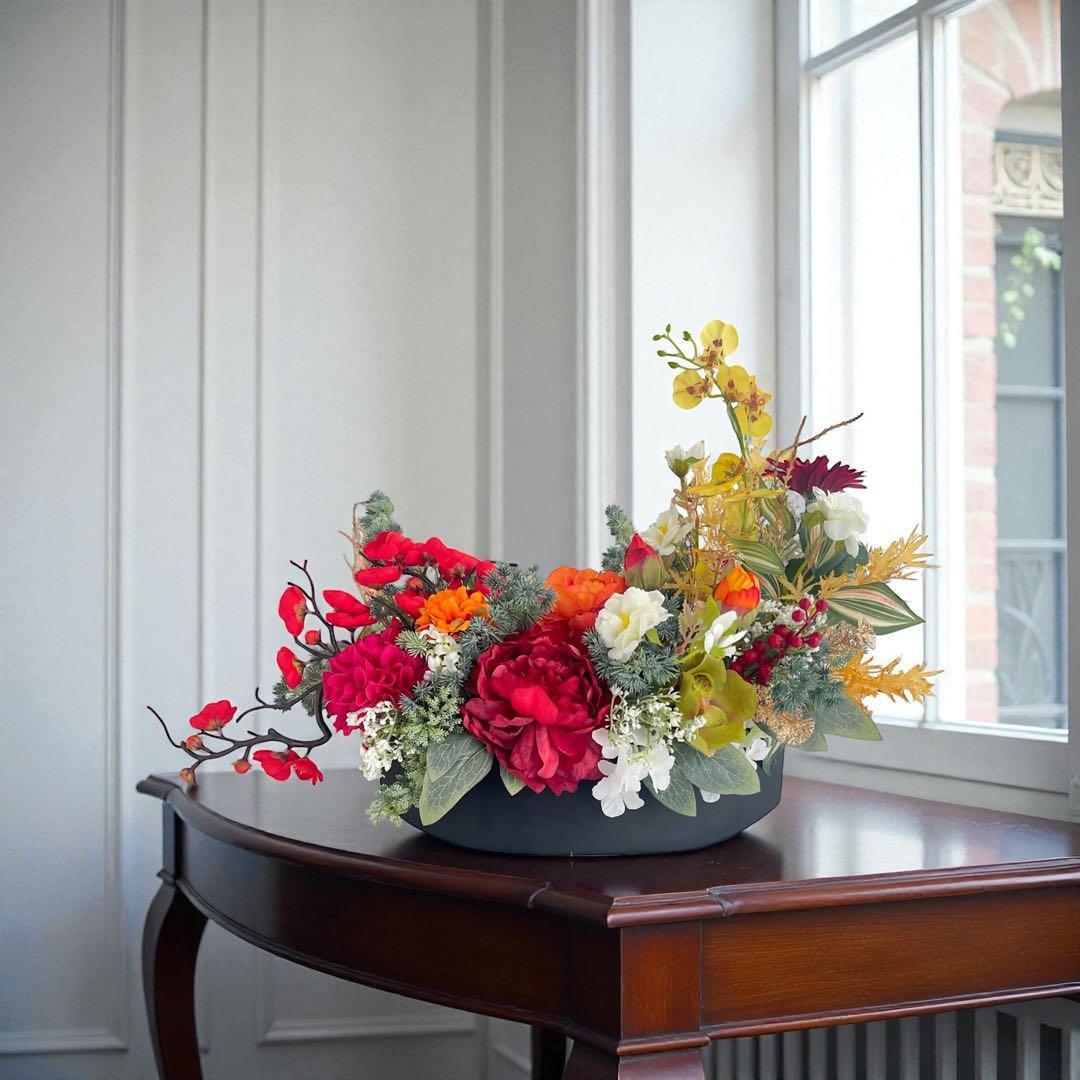 迎春アレンジメント 特大｜新春の華やぎを飾る和モダンフラワー｜正月