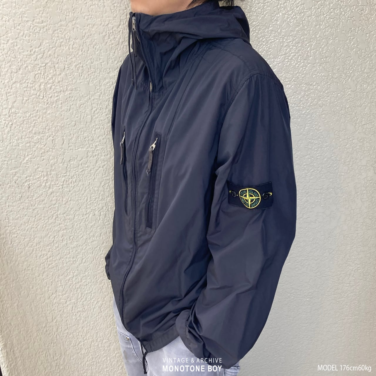 STONE ISLAND 2008SS BLACK COTTON NYLON JACKET XXL made in Italy
