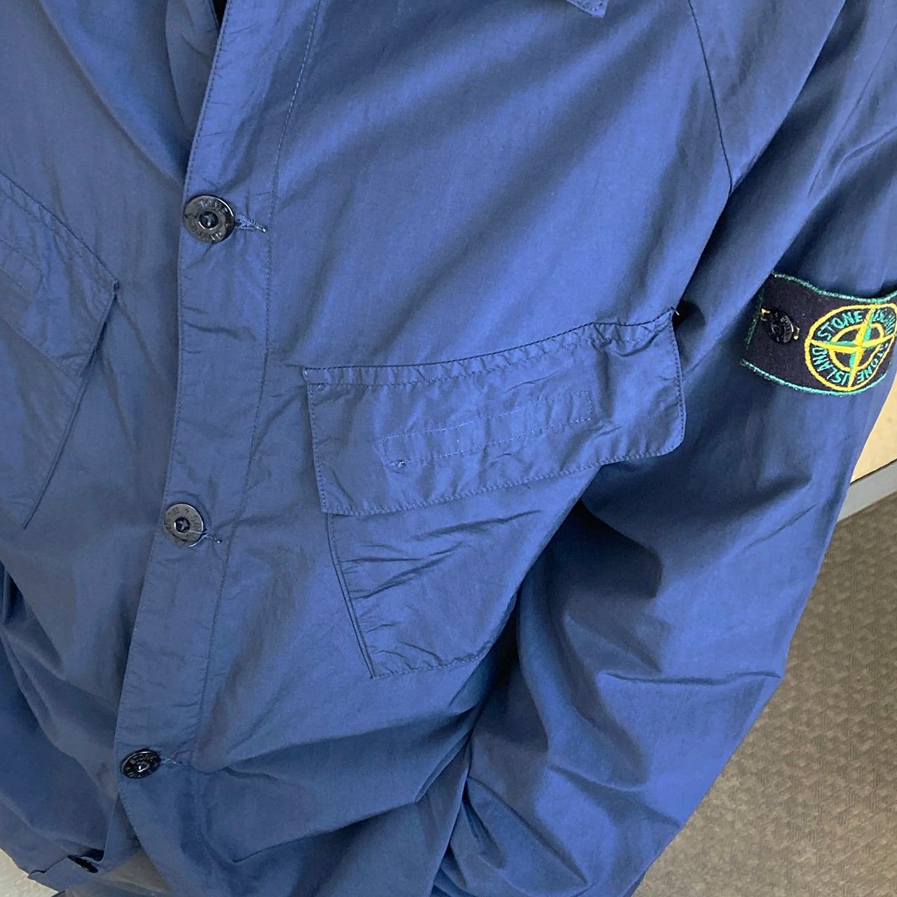 STONE ISLAND S/S 1998 NAVY NYLON OVERSHIRT JACKET L GREEN EDGE