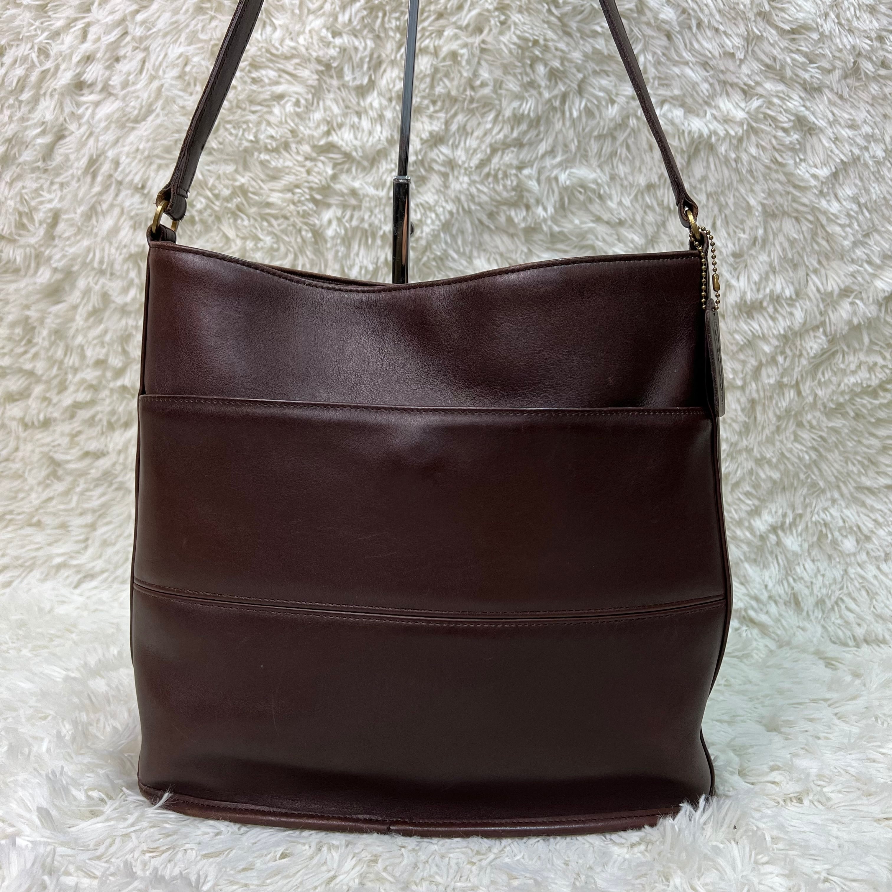 オールドコーチ バケツ型トートバッグ ショルダーバッグ 茶 ブラウン