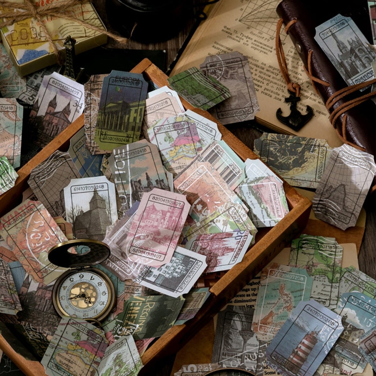 コラージュ素材 ロールチケット ヴィンテージ 古い紙物 コラージュ素材