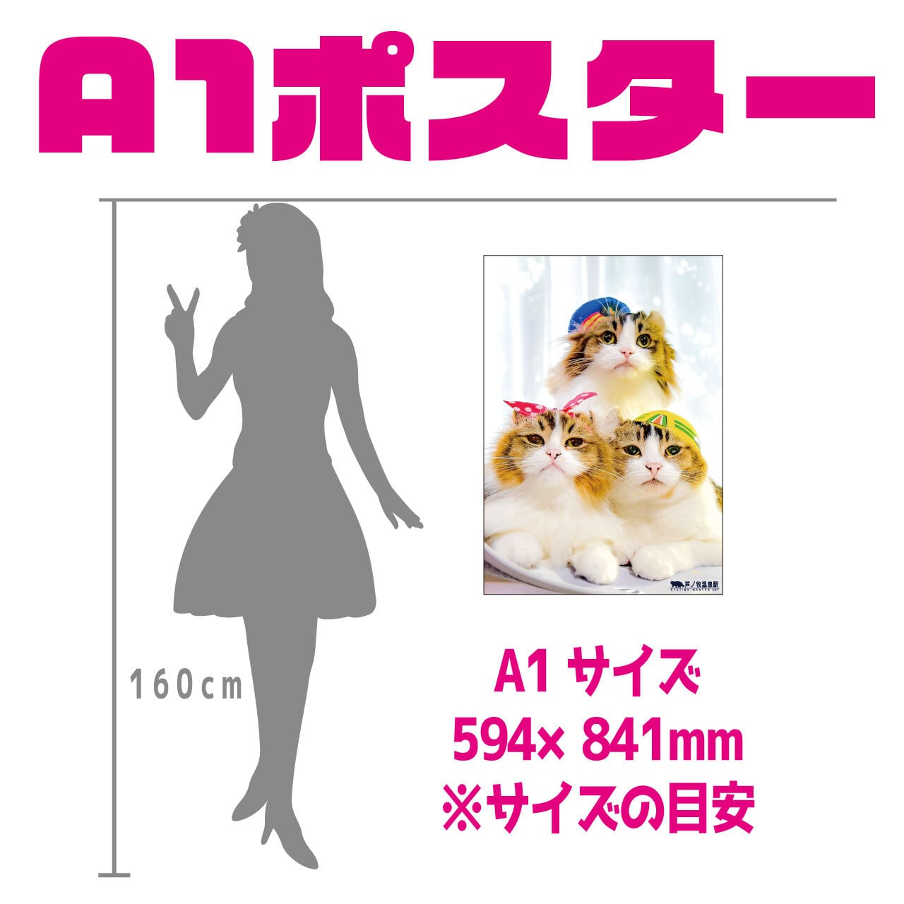 ねこ駅長さん A1サイズ ポスター | Station Master Cat
