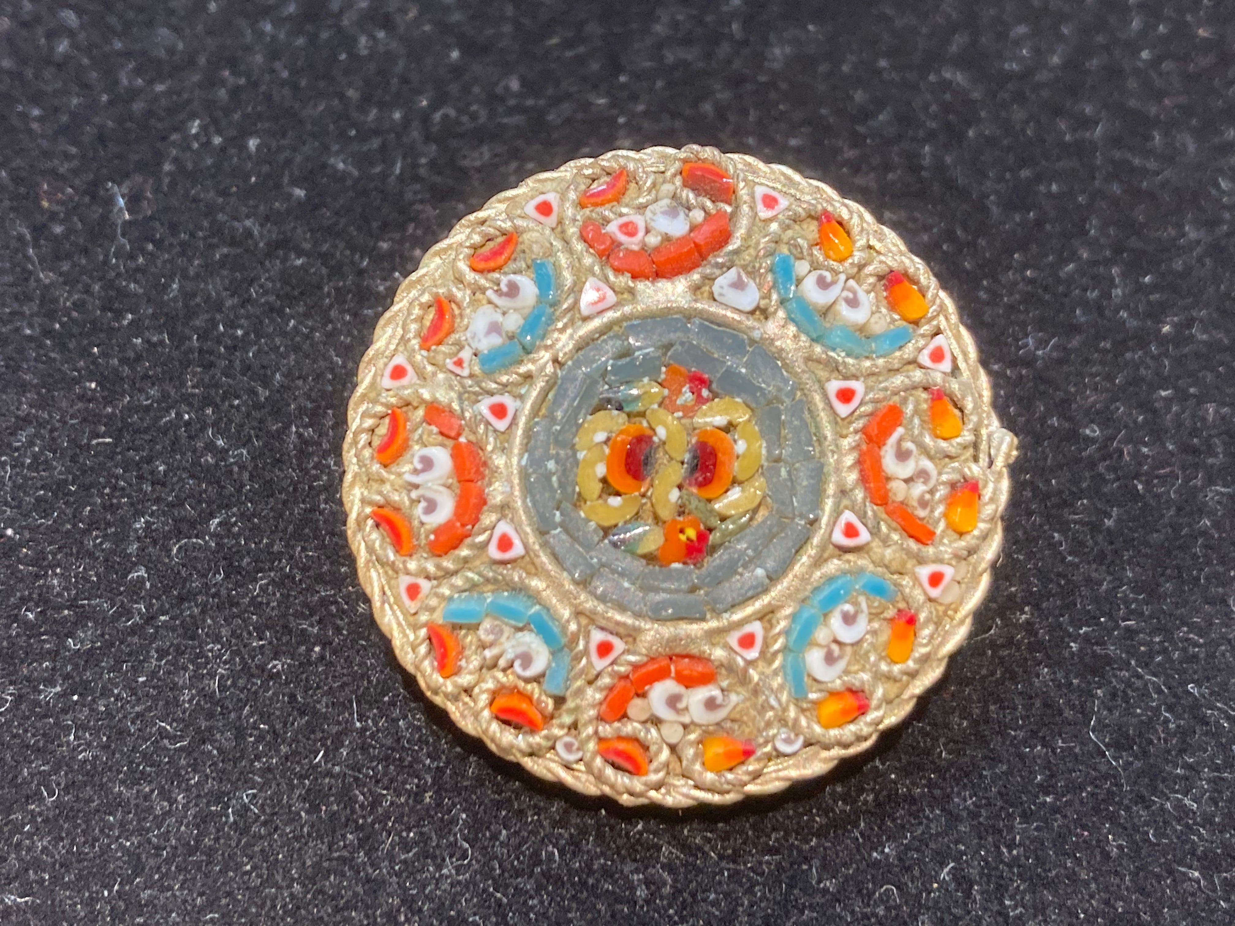 モザイクガラス】マイクロモザイクブローチ | ヴェネチアン