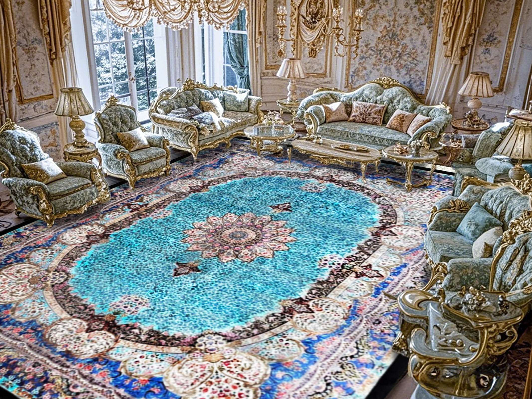 バンブーシルク仕様 高級中東絨毯【3m×4m】 | zakurotokyo