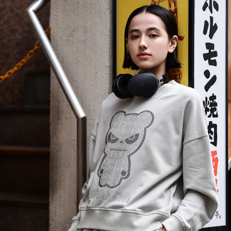 HIPANDA ハイパンダ】男女兼用 ラインストーン スウェット トレーナー