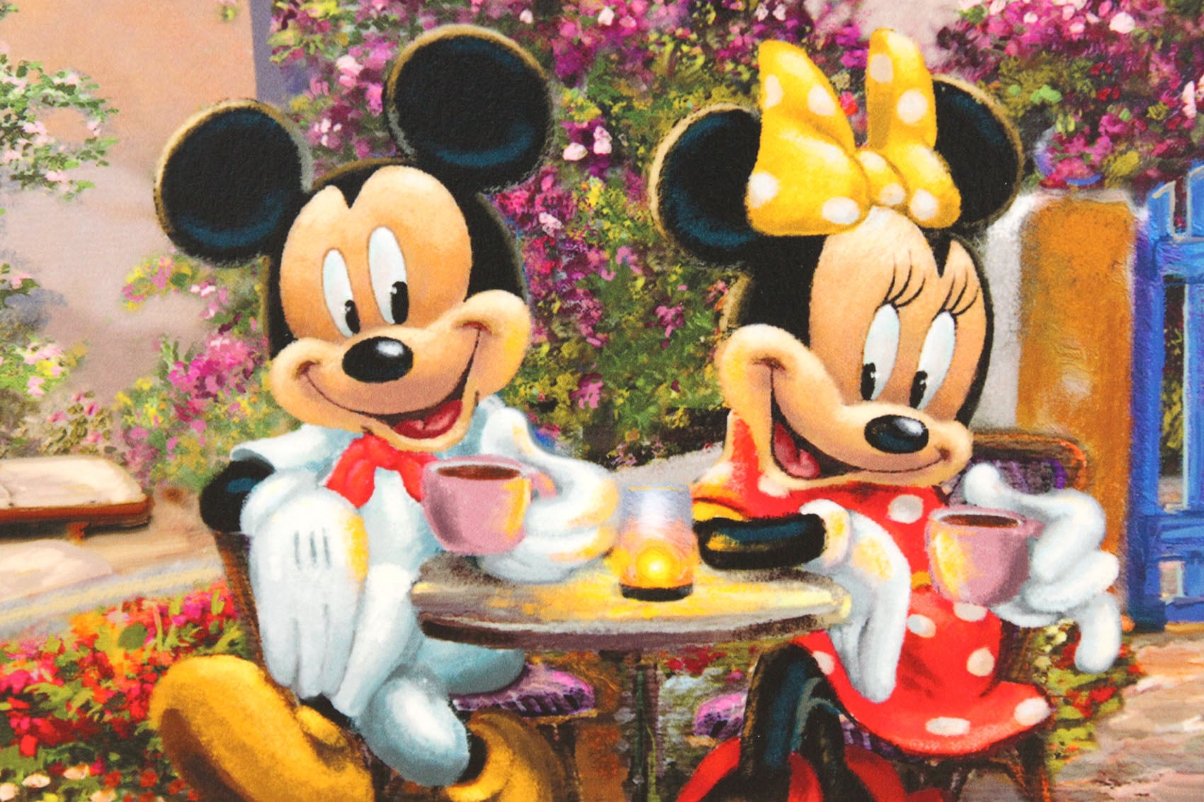 ディズニー絵画「ミッキー＆ミニー/イン ギリシャ」額縁2種選択可 作品