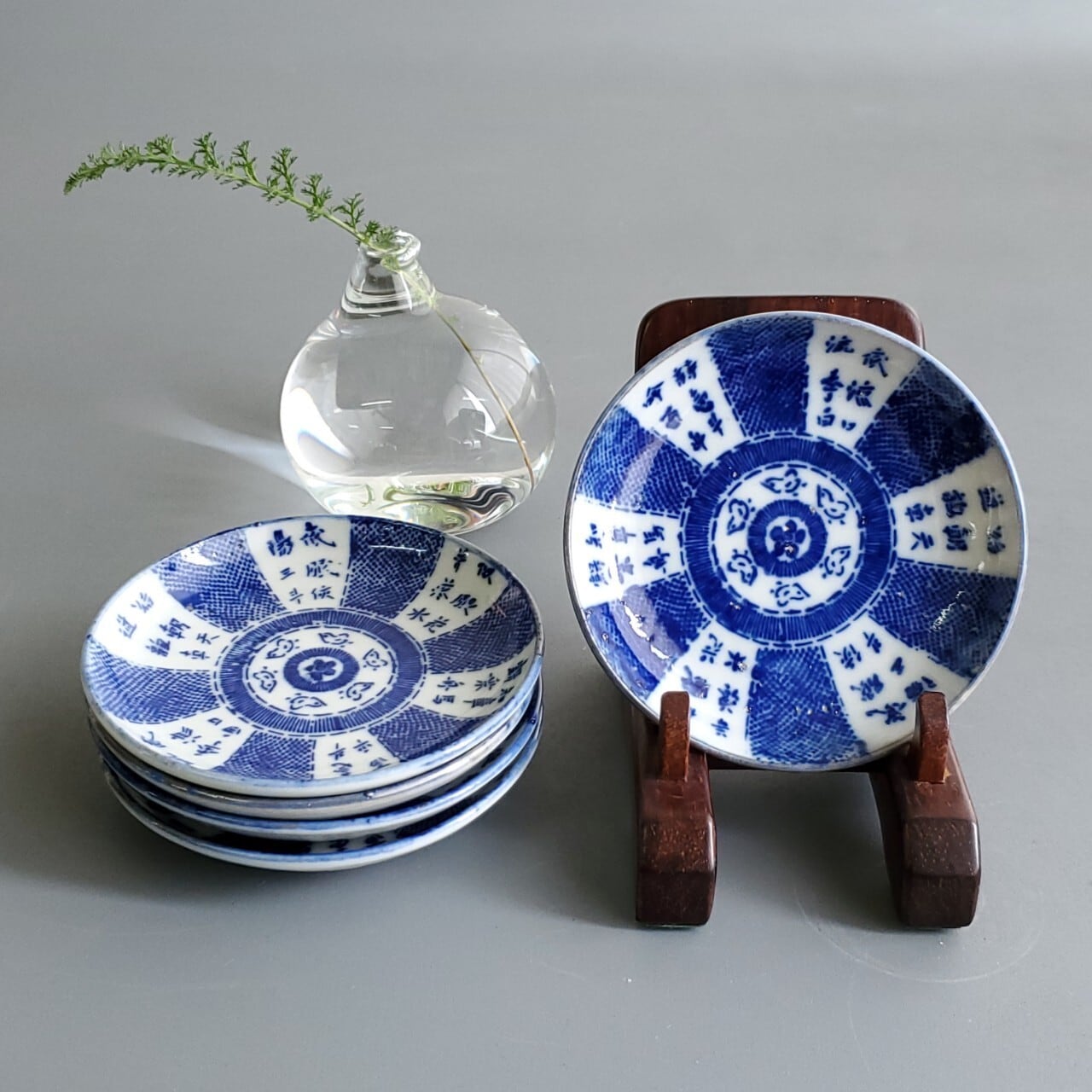 昭和初期 印判手塩皿 ひよこ文様 5枚組 | アンティーク雑貨・家具・骨董品