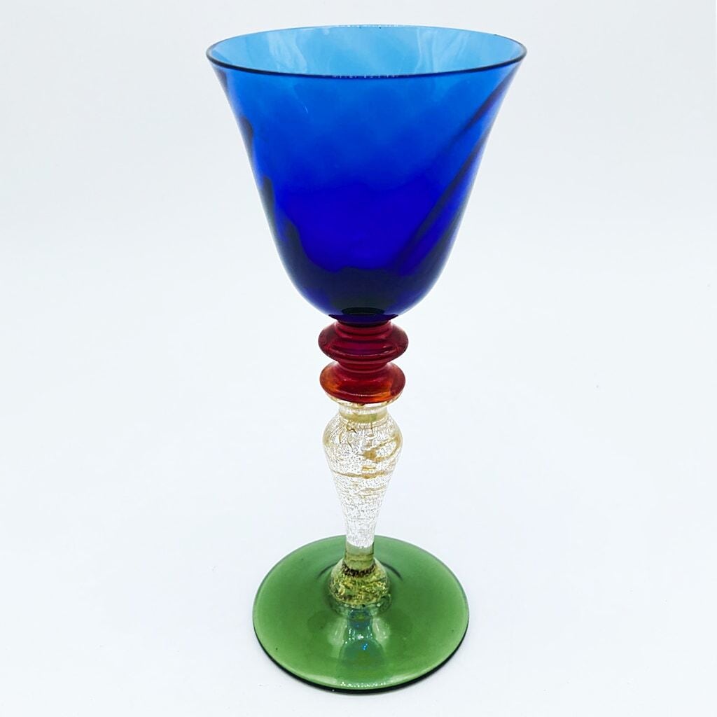 ベネチアングラス ムラノ イタリア ワイングラス NASON&MORETTI ブルー