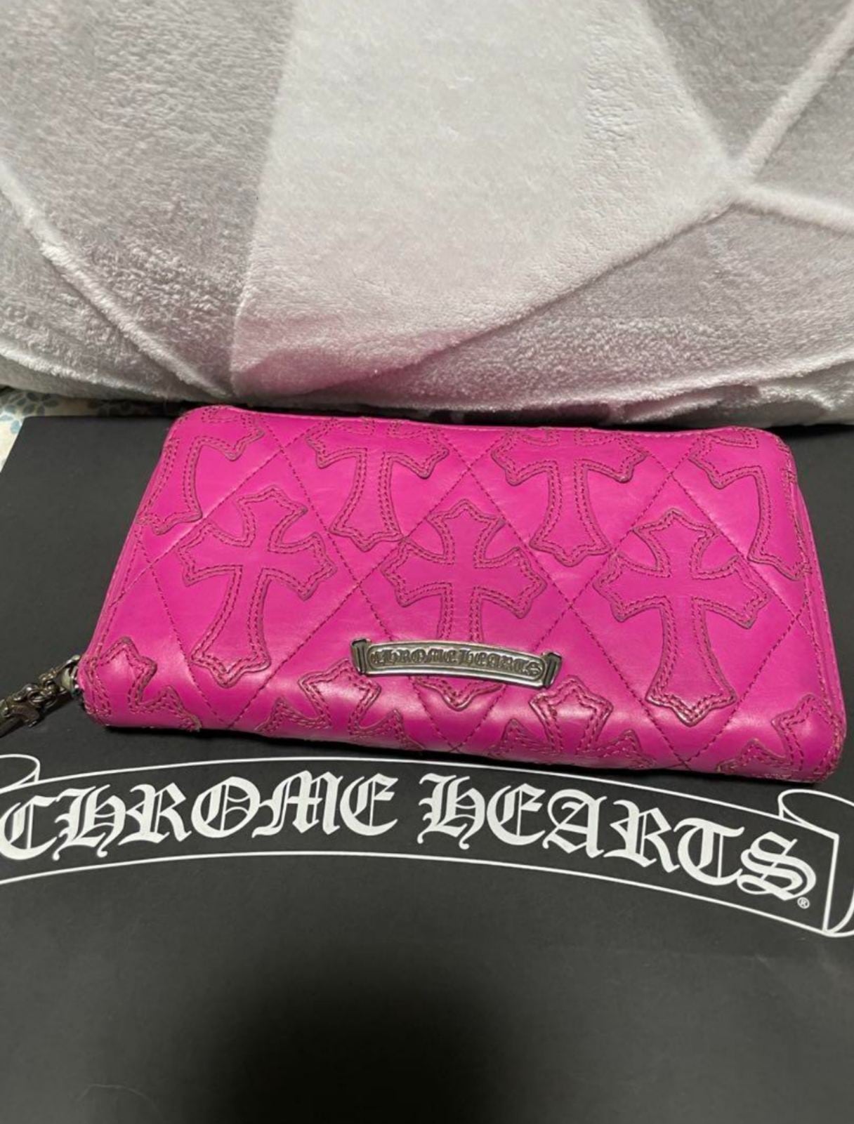 CHROME HEARTS クロムハーツ 財布 ピンク タイニークロス ウォレット