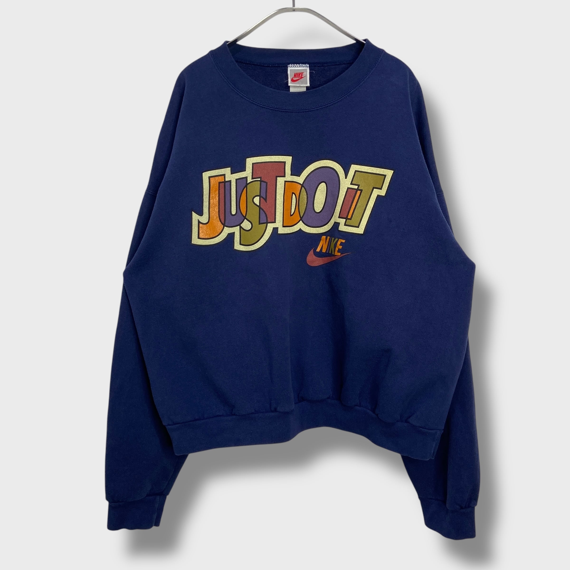 90s USA製 NIKE 銀タグ ロゴスウェット ネイビー L ナイキ | 古着屋 Uan