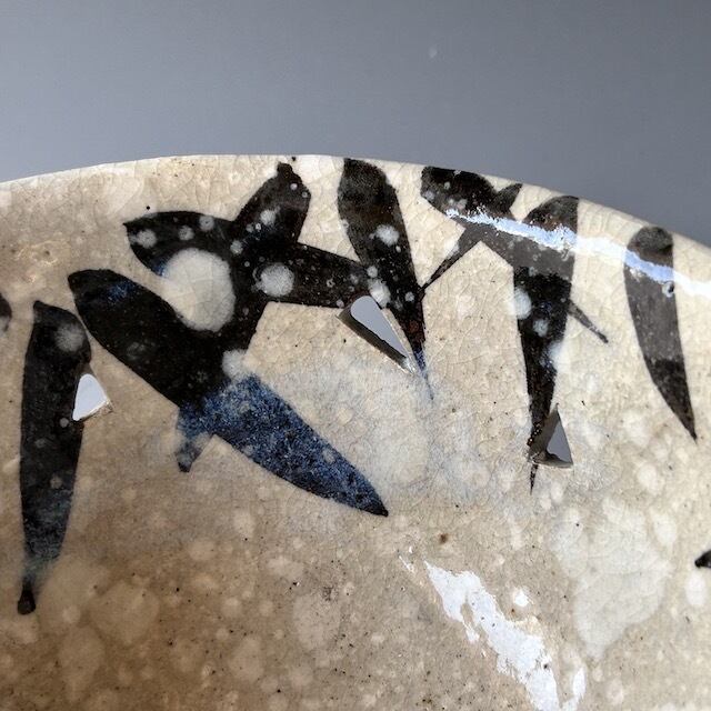 茶道具 乾山写 雪笹 菓子鉢 浅見安兵衛 共箱 大正 昭和 陶芸 京焼