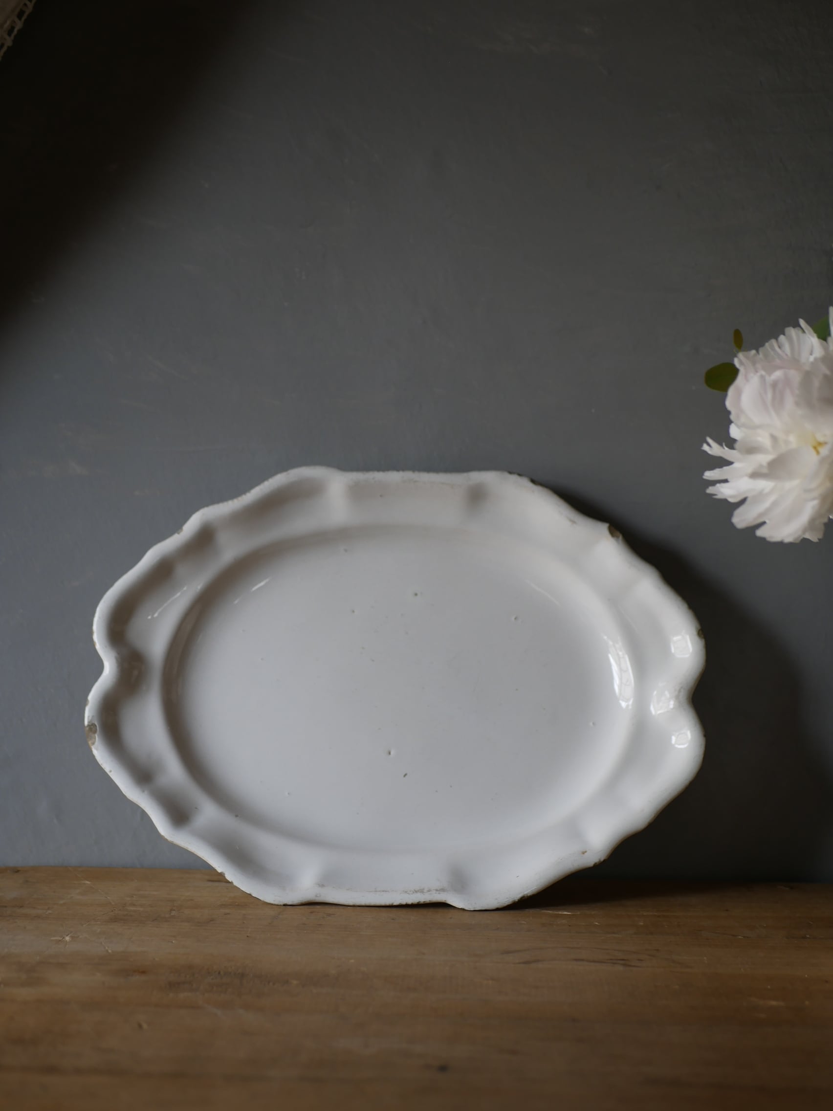 ムスティエ 大きなオーバルプレート フランスアンティーク