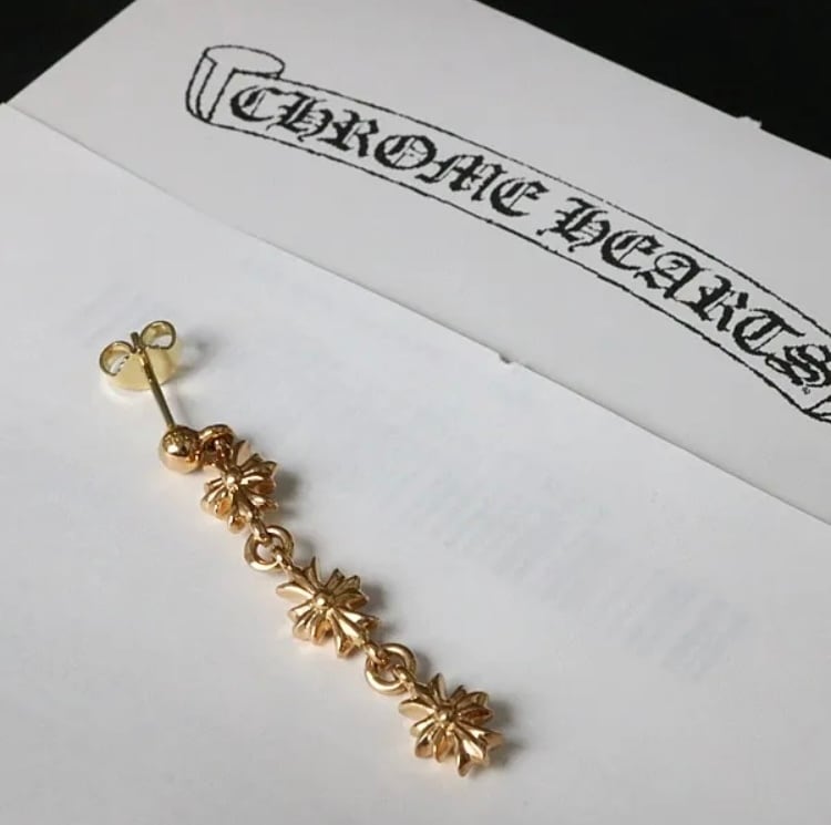 CHROME HEARTS クロムハーツ 22K タイニーE CHプラス ドロップ ピアス
