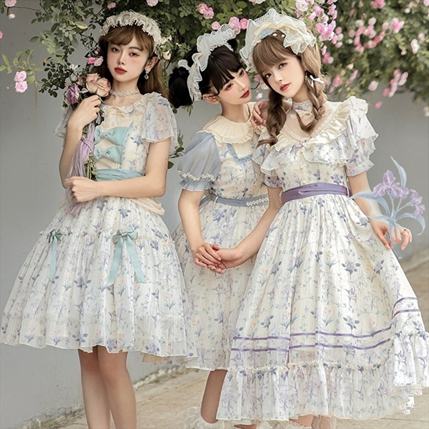 ゴスロリ通販 With U ゴシック ロリィタ ワンピース 半袖 ウエスト