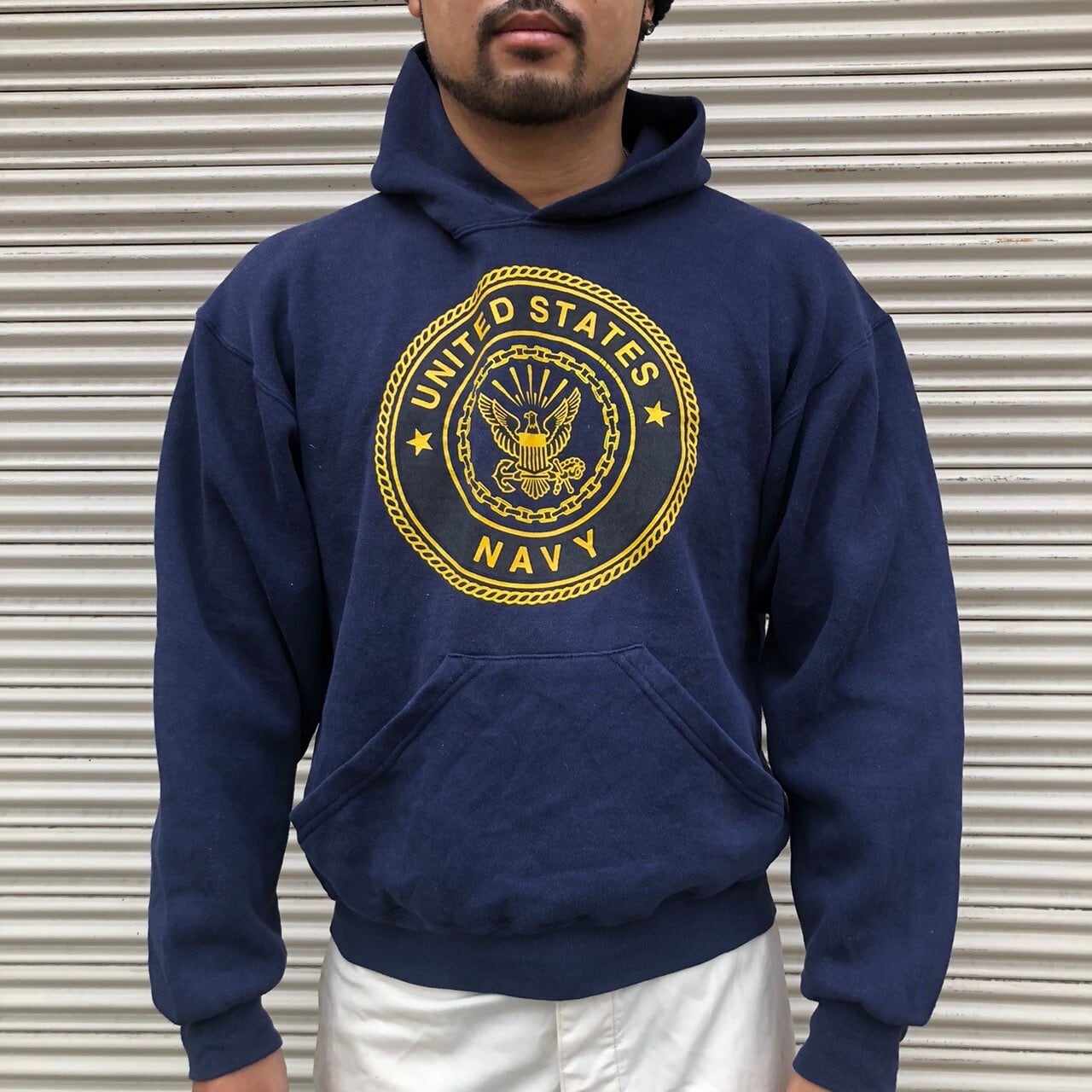 90s USA製 米軍 SOFFE US Navy Hoodie Sweat ソフィー アメリカ 海軍