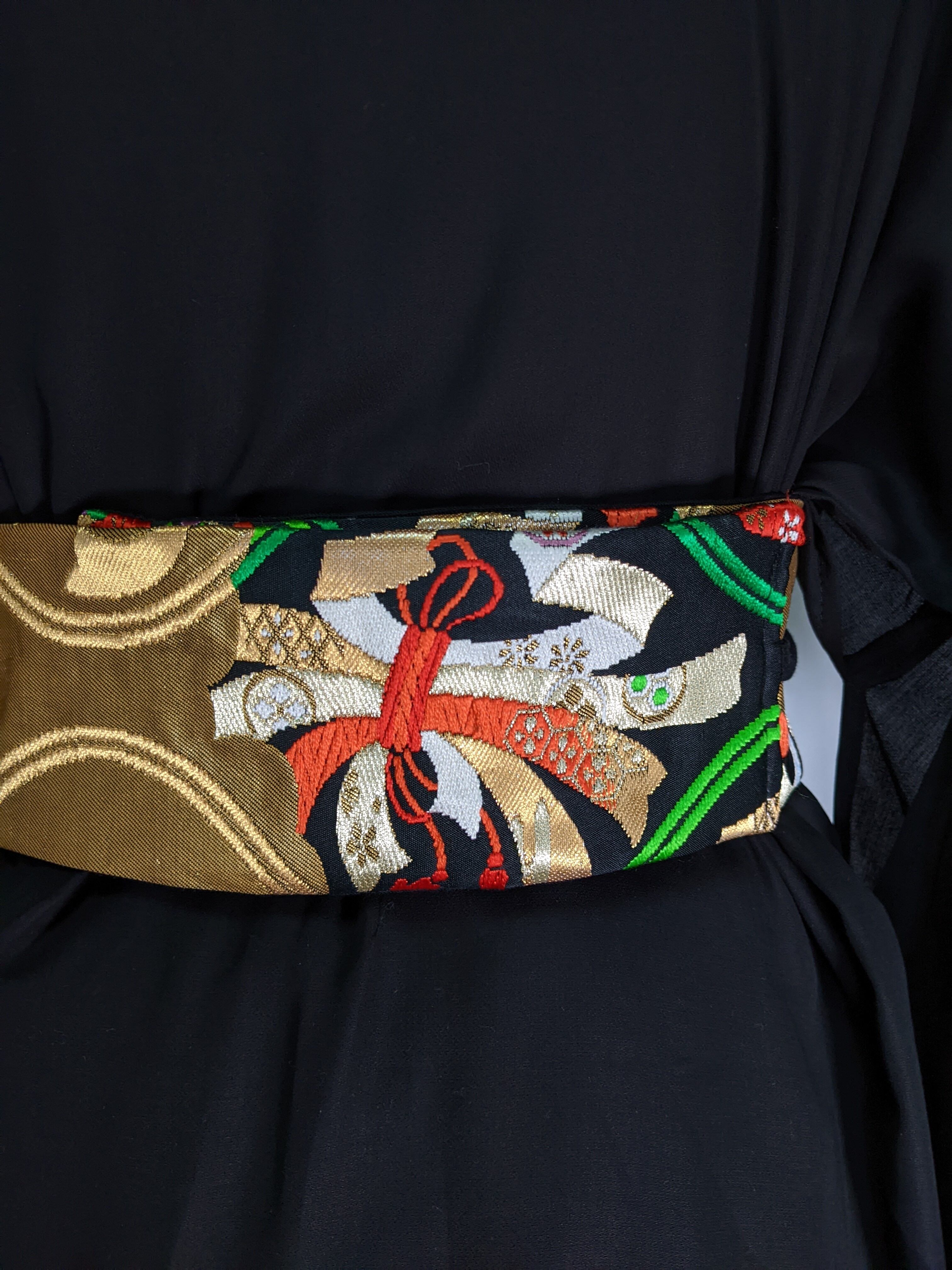 14067】 着物帯リメイク サッシュベルト / Kimono obi remake belt