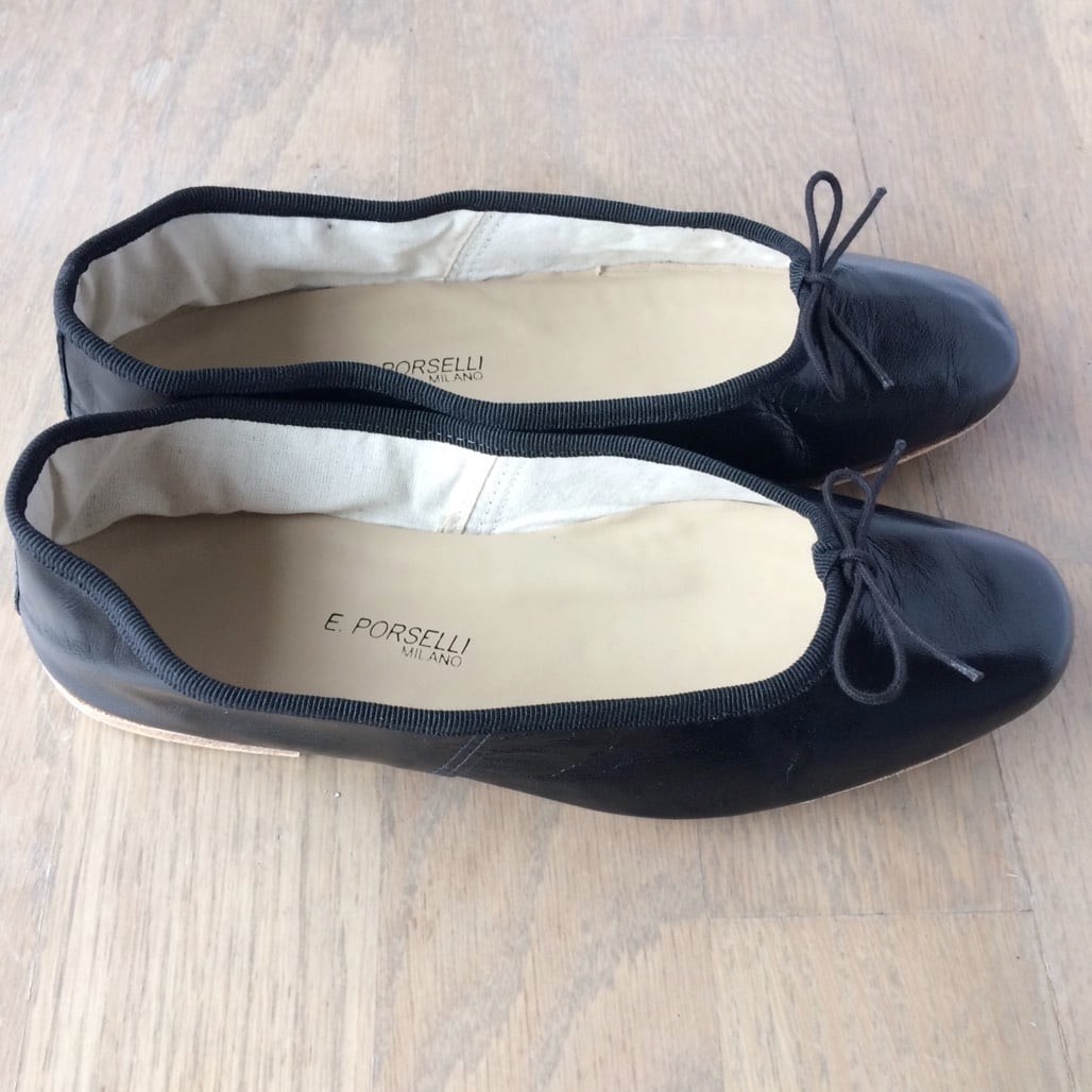 ポルセリ ブラック バレエシューズ No.02 Nero | porsellina