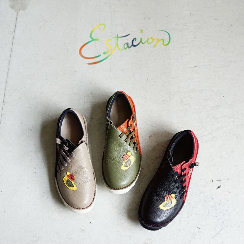 Estacion エスタシオン アヒルモチーフレザースニーカー ES7334