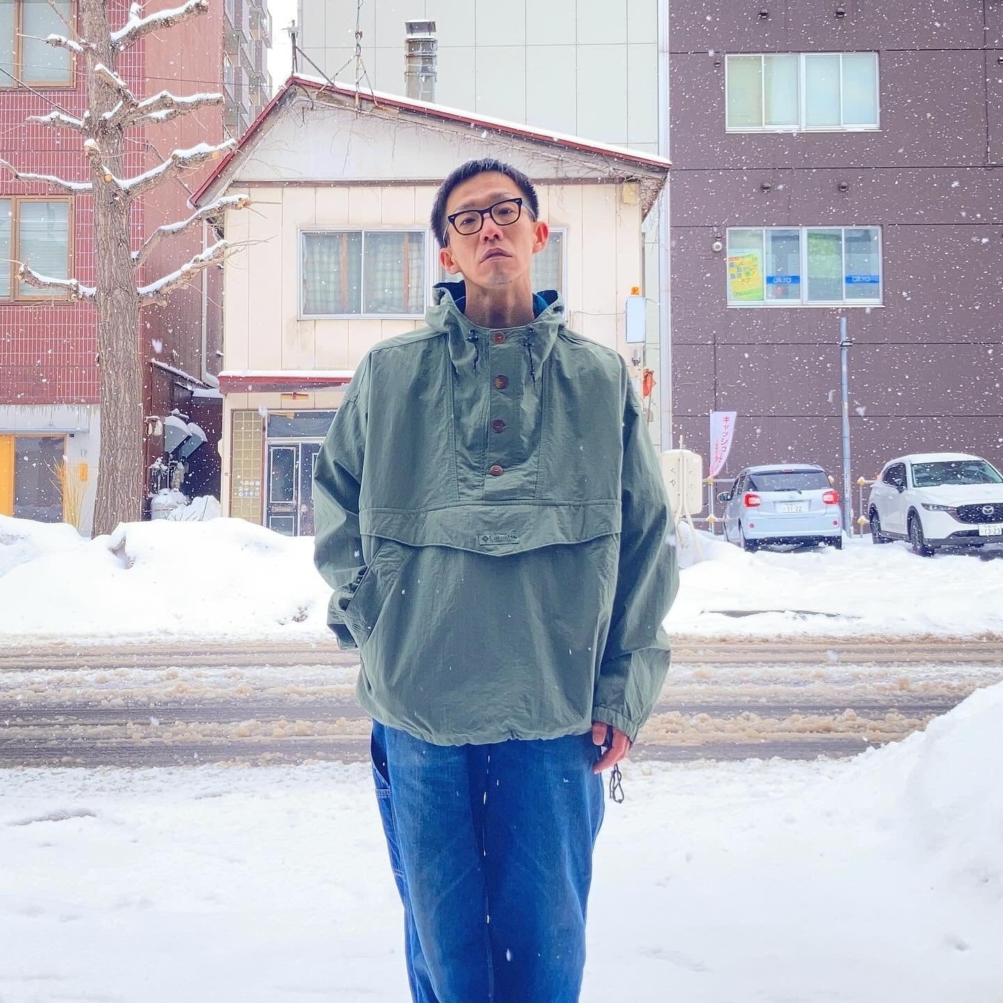 90S COLUMBIA COTTON WOOD PULLOVER ANORAKPARKA【XL】 | drop by