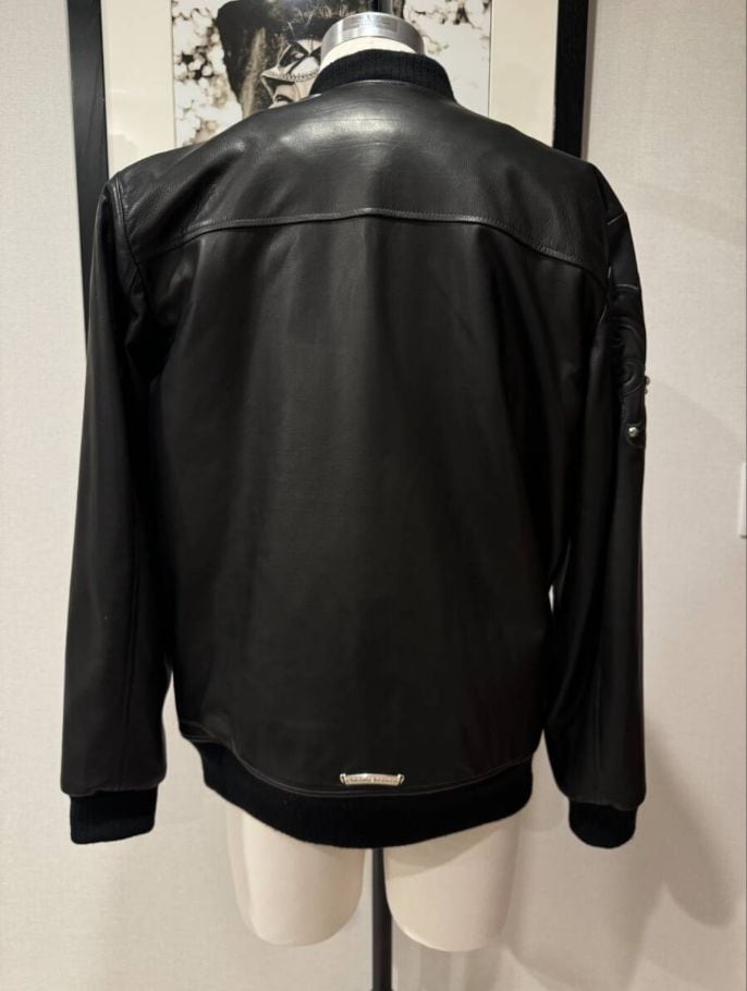 CHROME HEARTS クロムハーツ レザー レターマン スタジャン ブルゾン