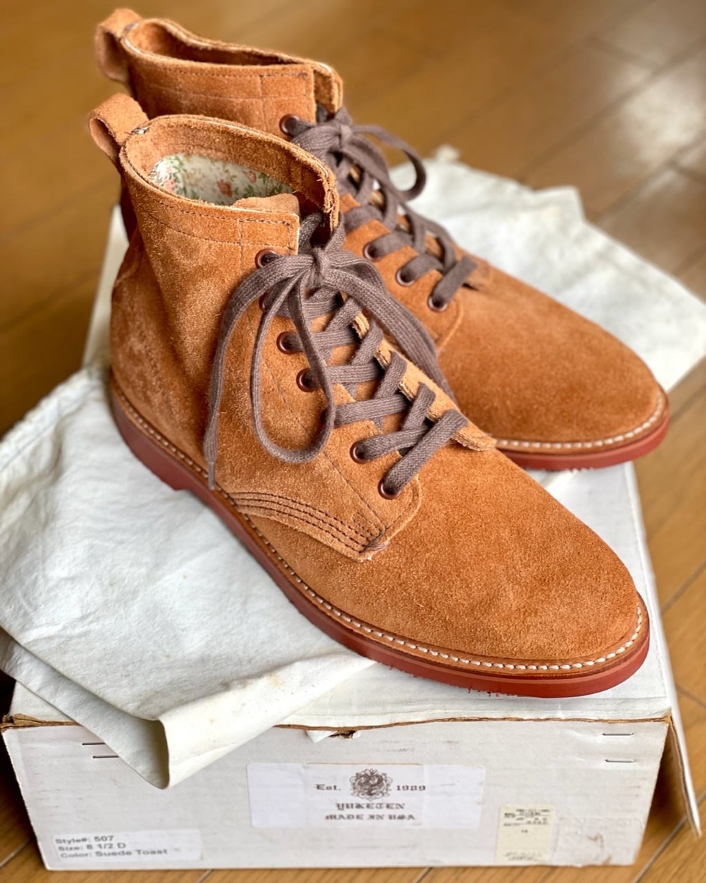 新古品 YUKETEN ユケテン 5インチプレーントウブーツ アメリカ製 8.5-D