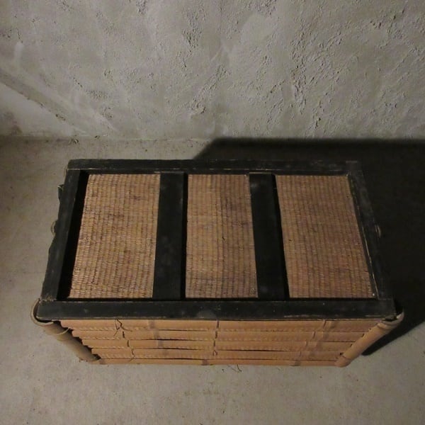 8171ka 古い味わいのある葛籠 ツヅラ つづら 行李 こうり 道具入れ 竹