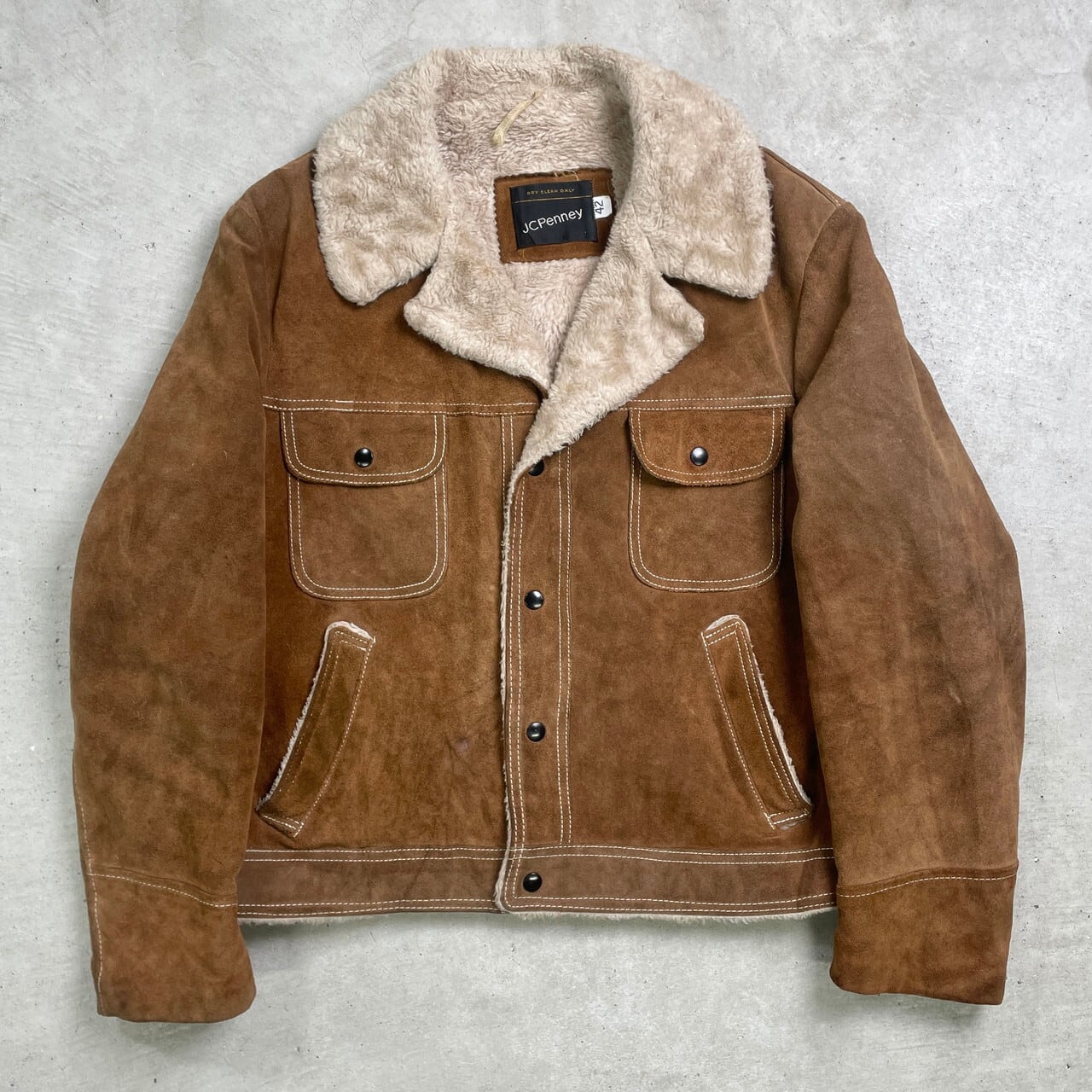 70年代 JCPenny スウェードレザー ランチジャケット メンズL相当 古着