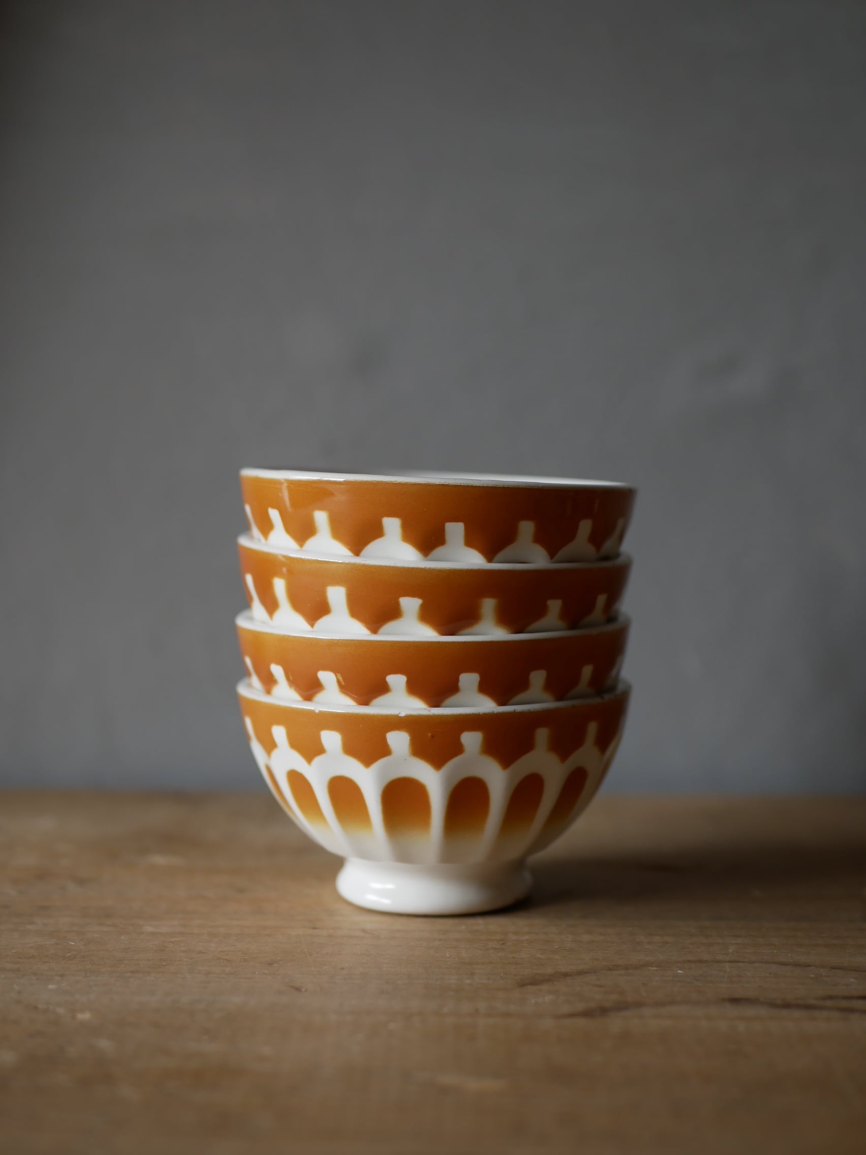 うろこ柄 ミニ カフェオレボウル フランスアンティーク ブロカントの