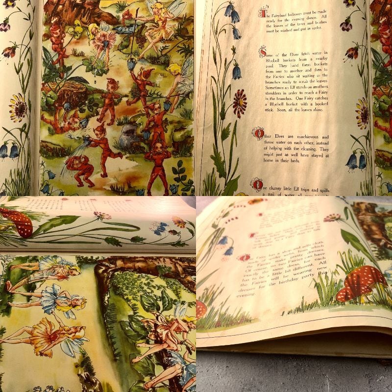 希少なとても大きな妖精本｡ 妖精の国の一日 1940年代 スウェーデン出版