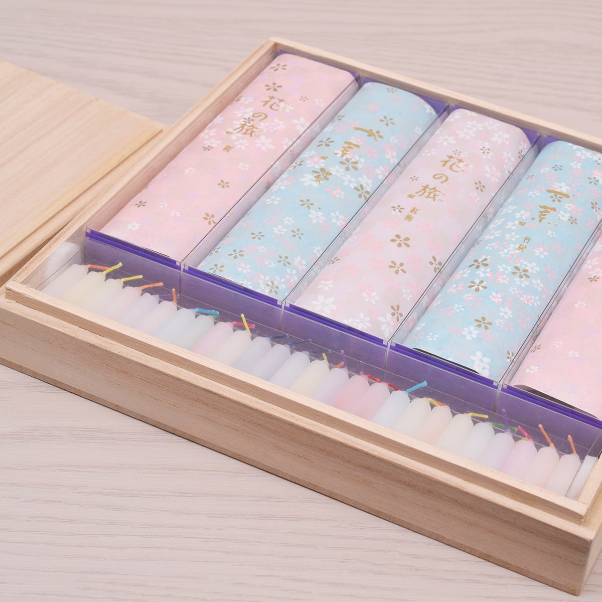 花の旅 虹色ローソクセット 桐箱入［お線香］ | SUZUTAME ONLINESHOP vogue