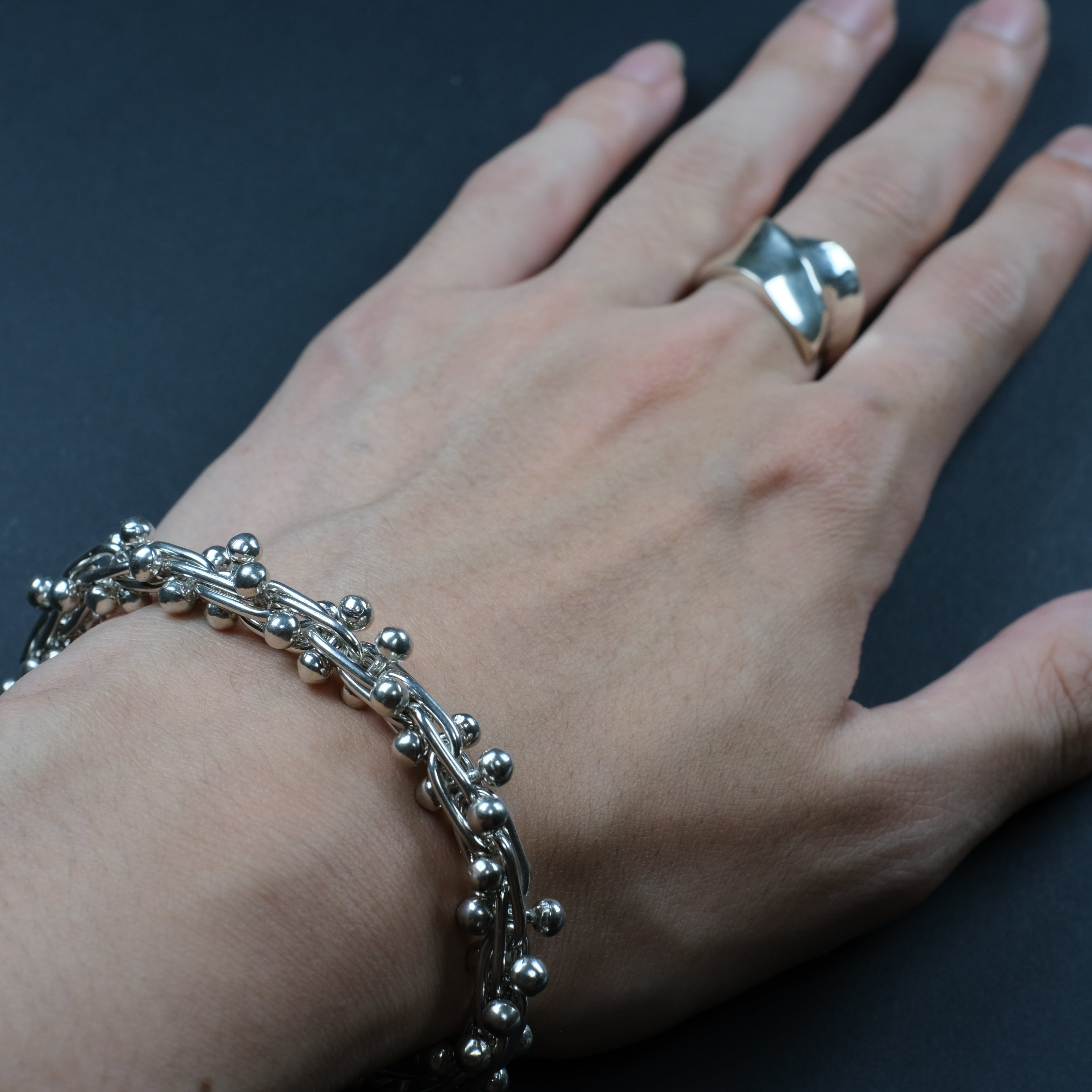 別注 メキシコ タスコ製 Taxco シルバー925 DNAマンテルブレスレット