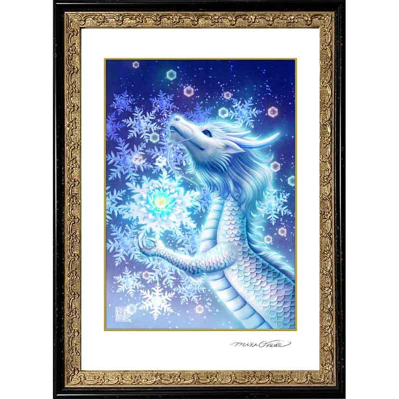 龍神画・雪龍】SSサイズ│うつくしい龍イラスト│龍の絵スピリチュアル