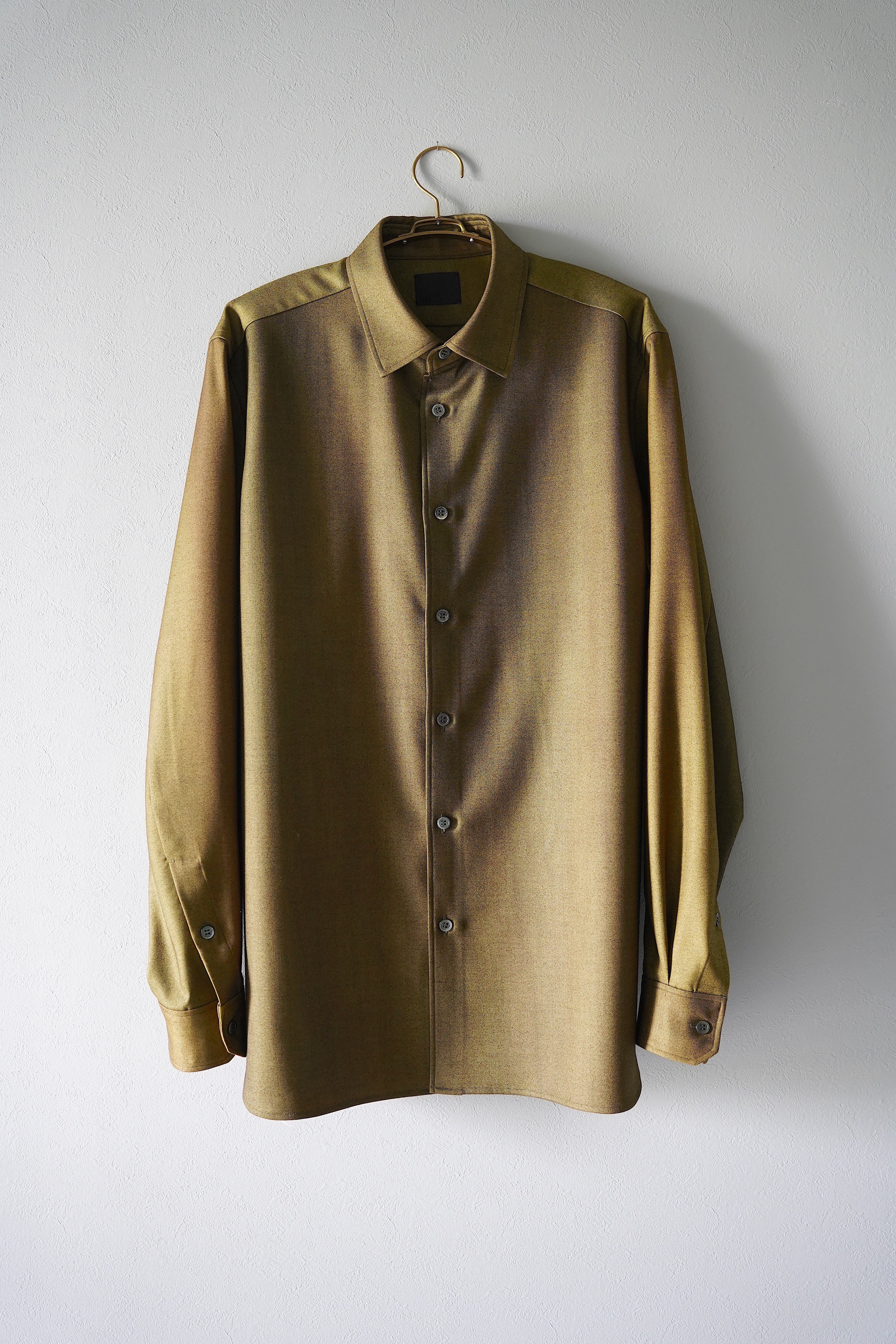 山内 ネップシルクウール・オープンカラーシャツ | DE OJAL omomuki