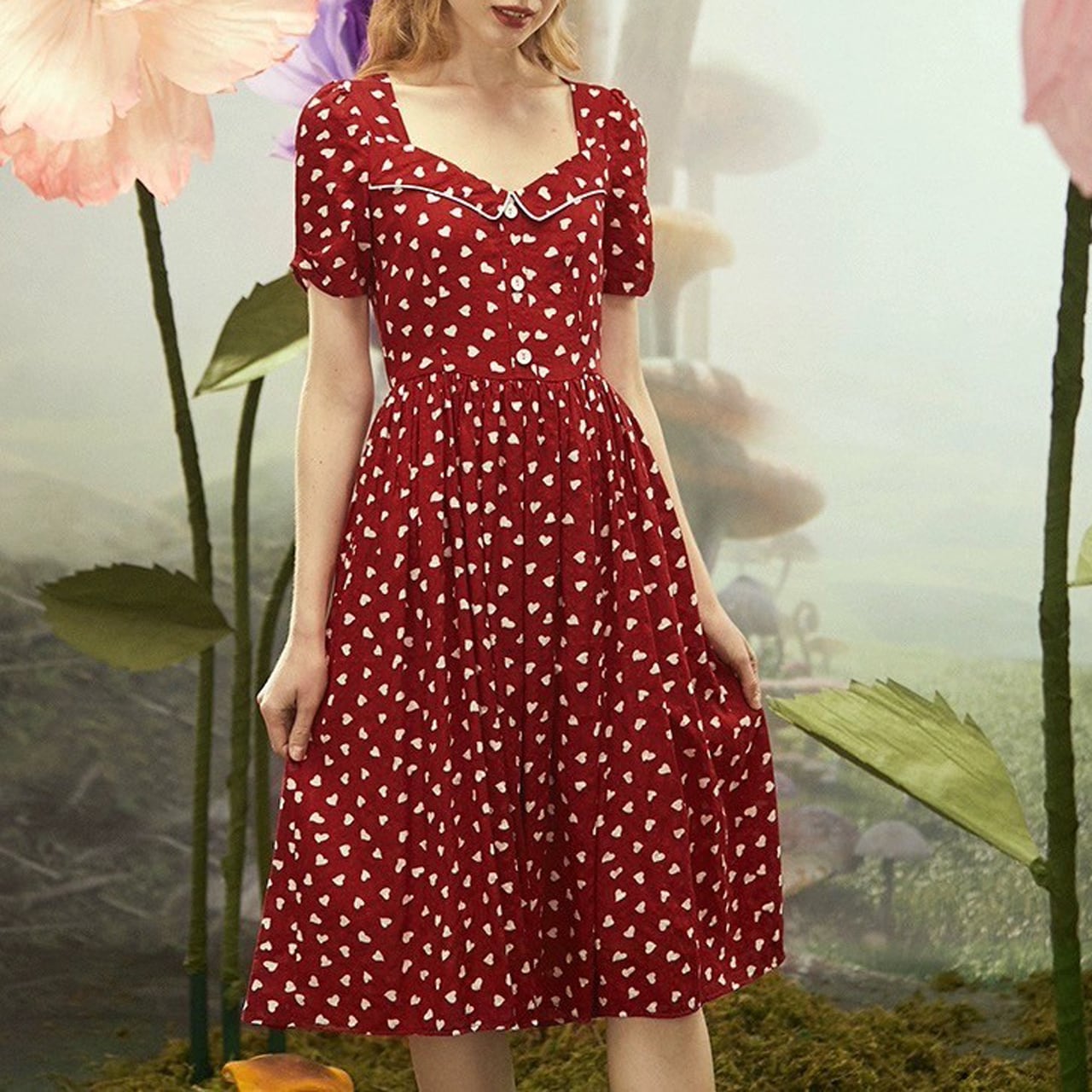 エムズグレイシー 花柄 フラワー ワンピース 40 現行タグ Lサイズ