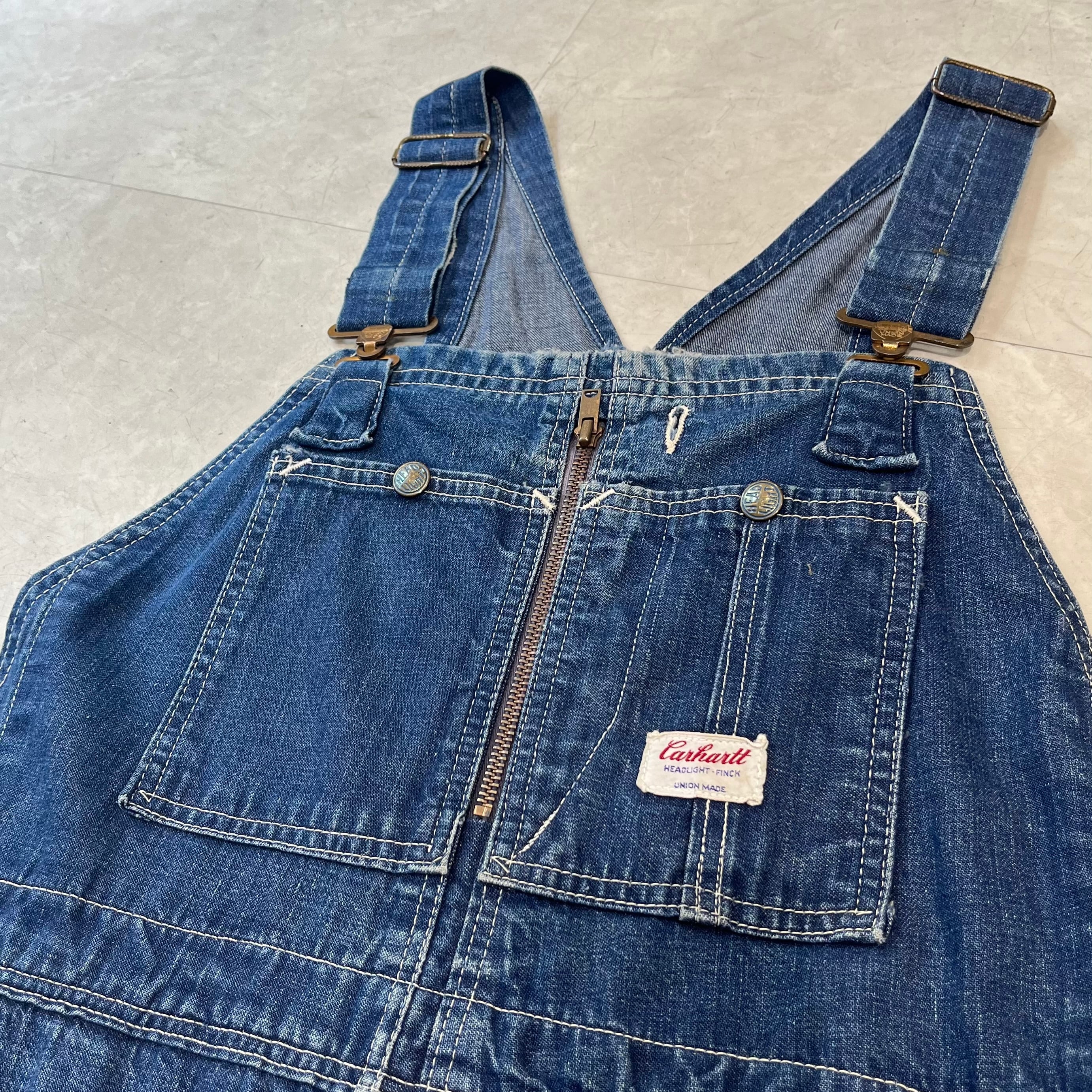 60s Carhartt HeadLight Finck 3 Name Over-Alls 60年代 カーハート